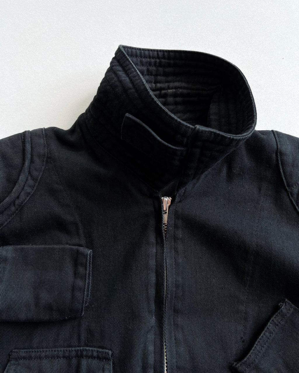 1980S BLACK KATHARINE HAMNETT CARGO BOMBER (M)