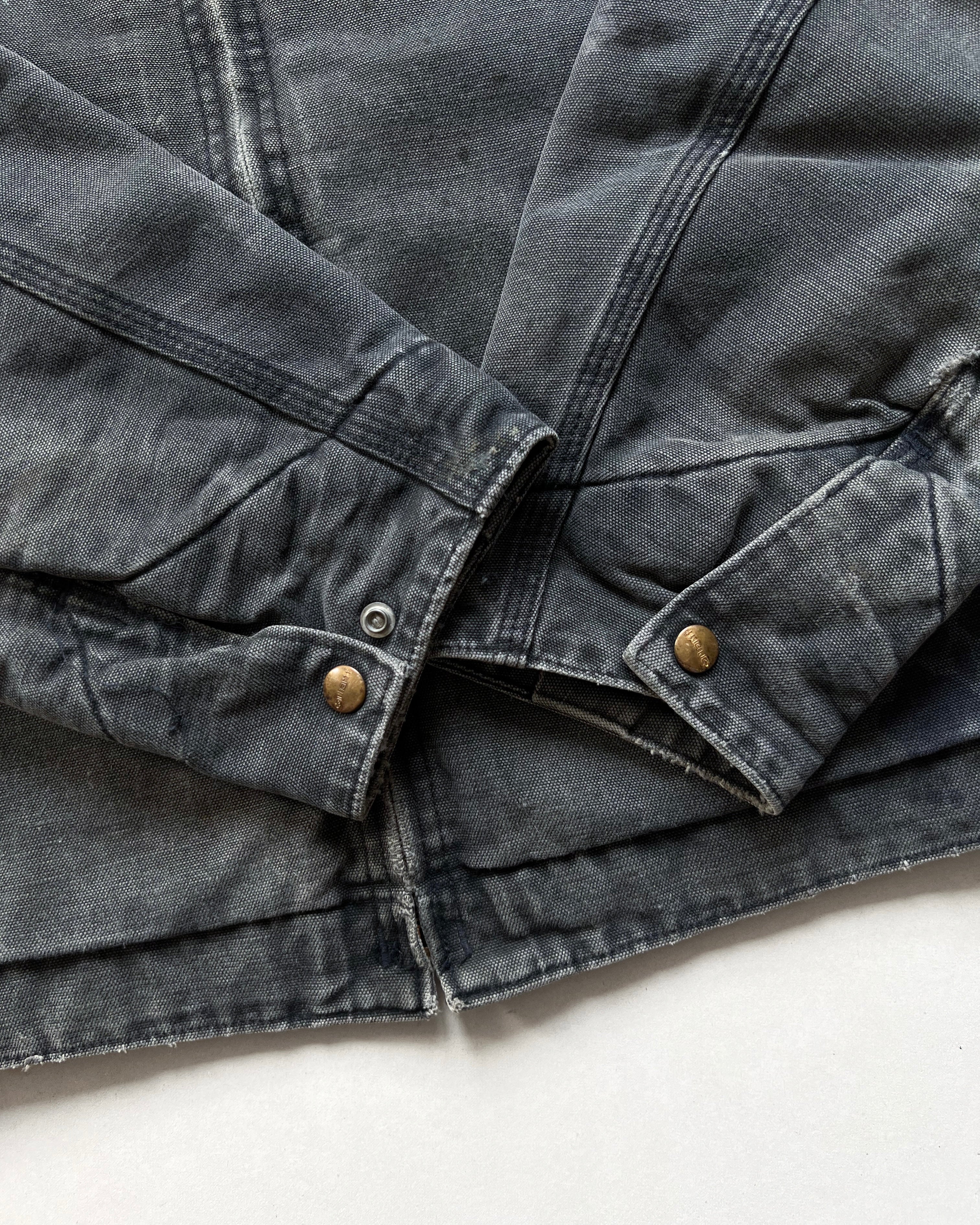 1990S FADED BLACK CARHARTT DETROIT JACKET (L)