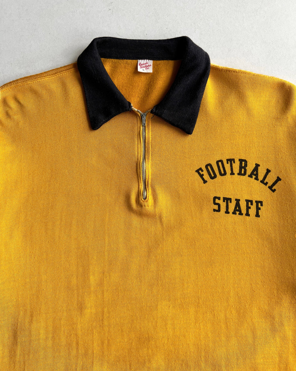 1950S RUSSELL SOUTHERN 'FOOTBALL STAFF' QUARTER-ZIP UNIFORM (L)