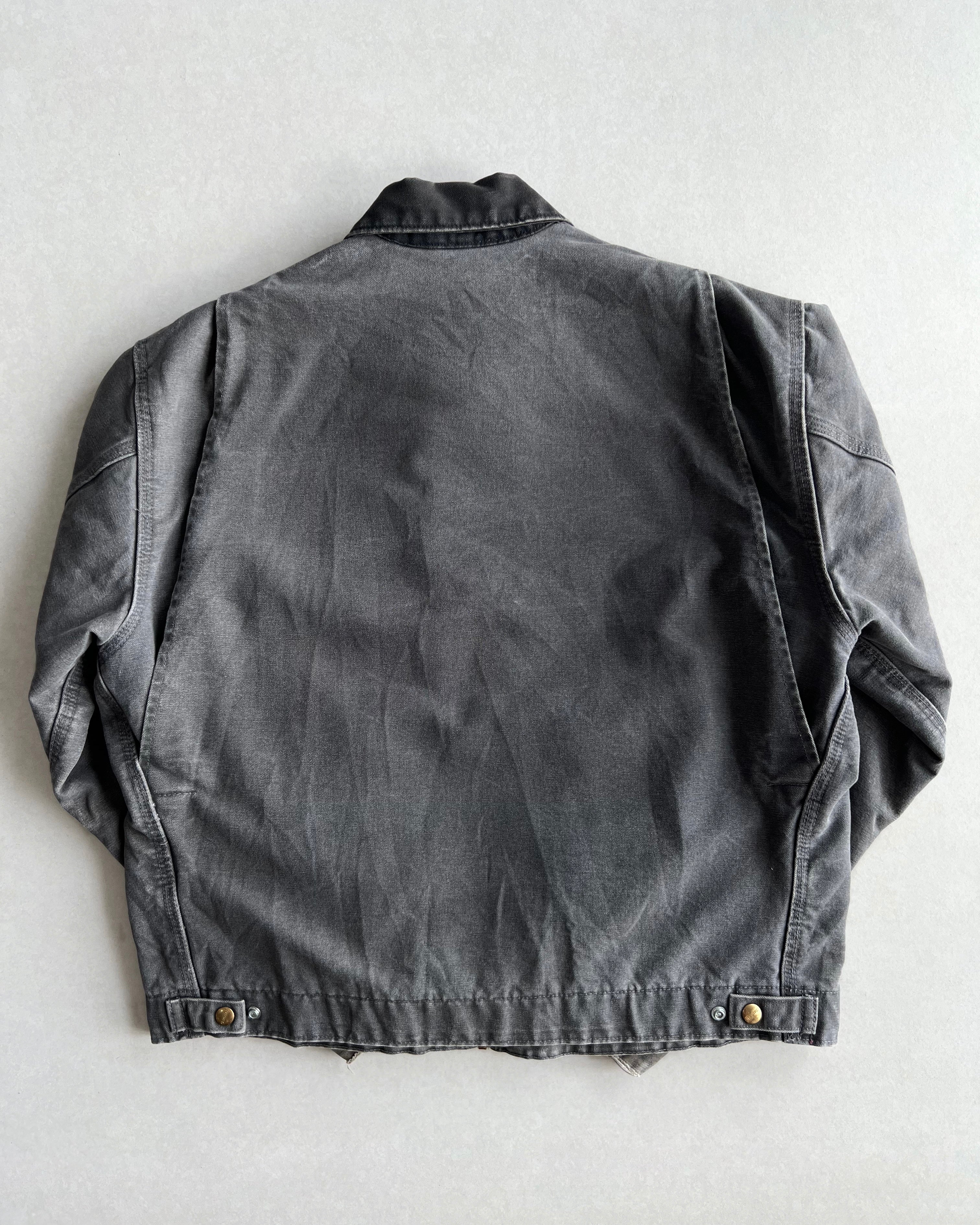 1990S FADED GREY CARHARTT DETROIT WORK JACKET (L)