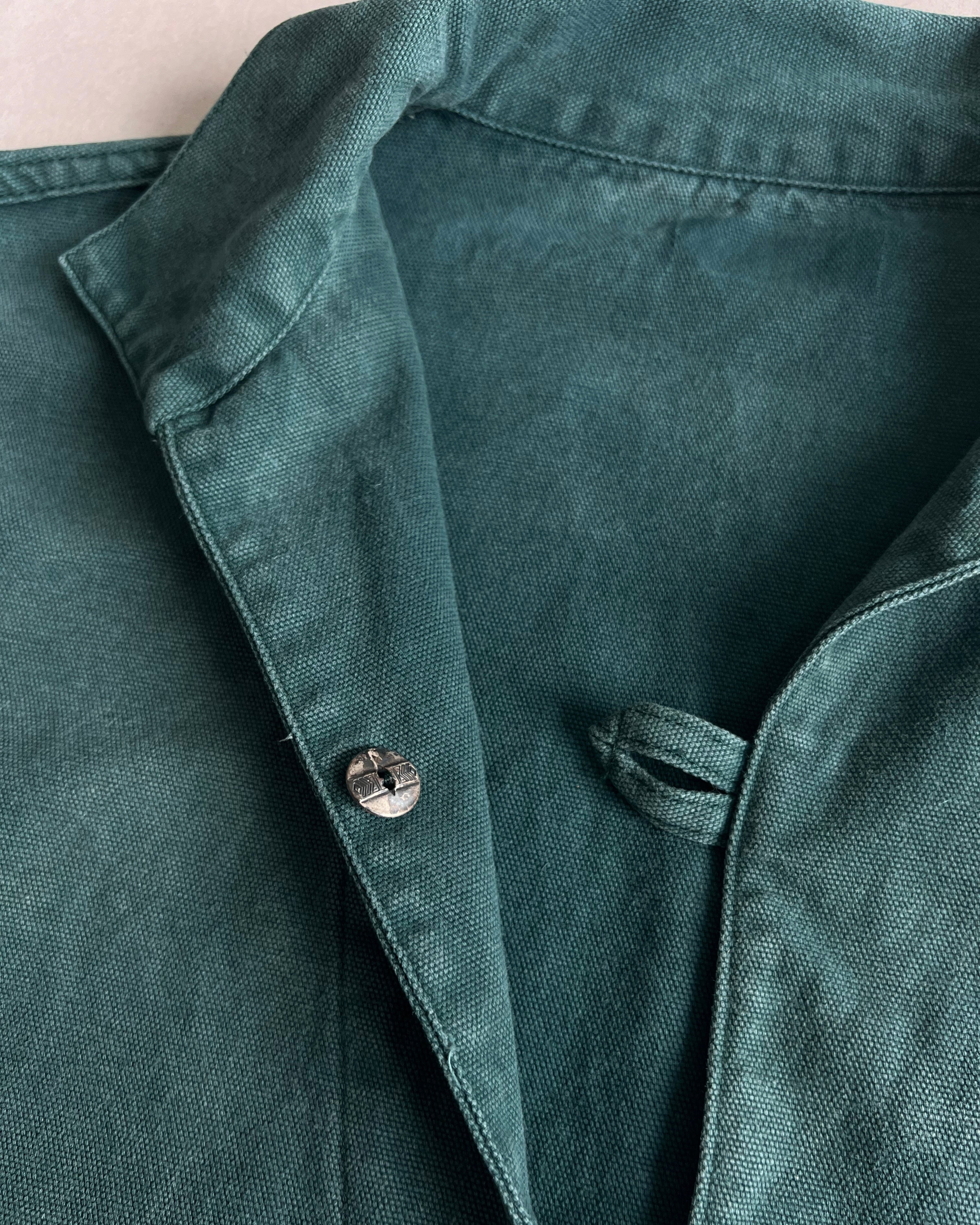 1970S FADED EMERALD GREEN FISHERMAN SMOCK (L)