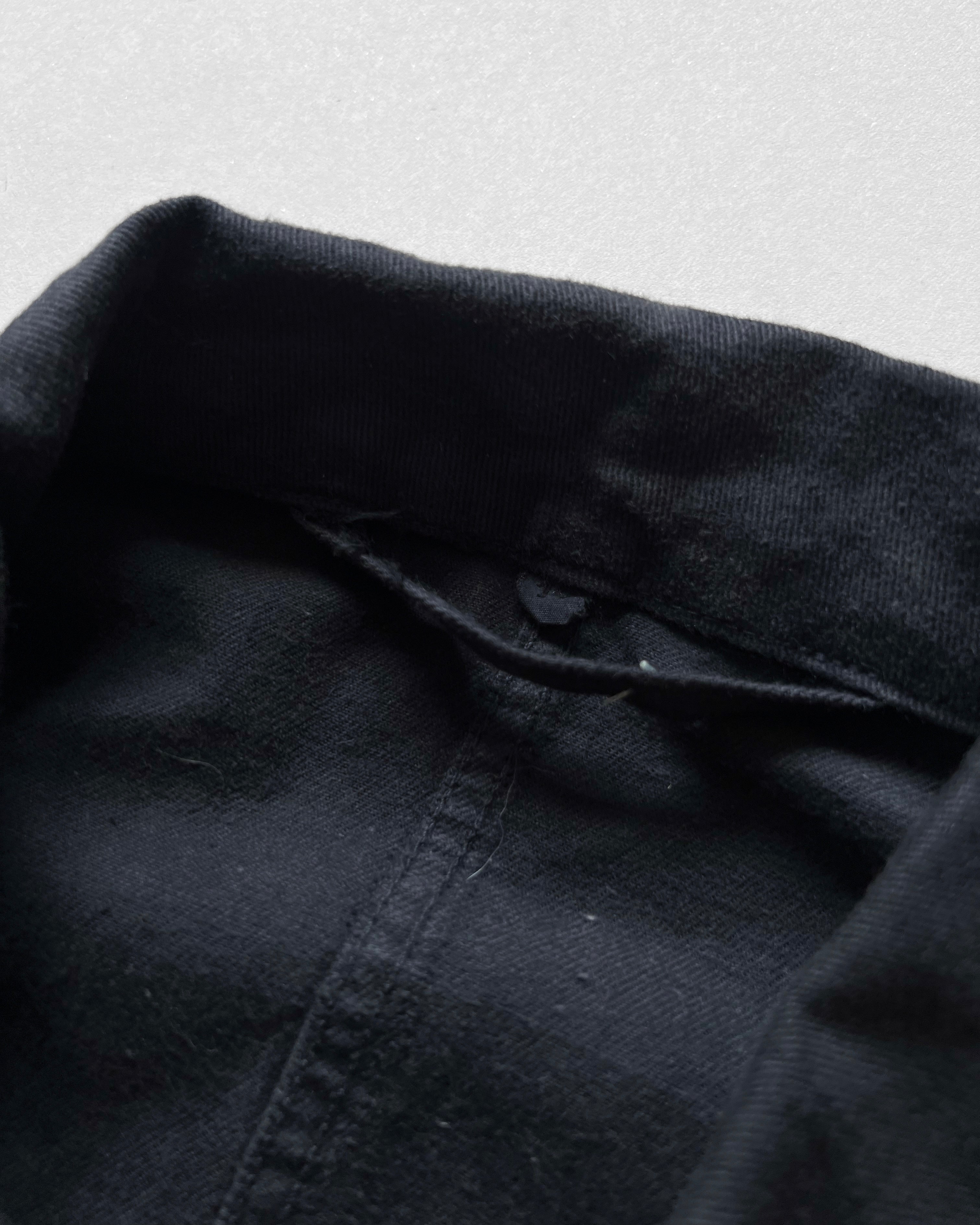 1960S OVERDYED BLACK EUROPE WORK CHORE JACKET (M)