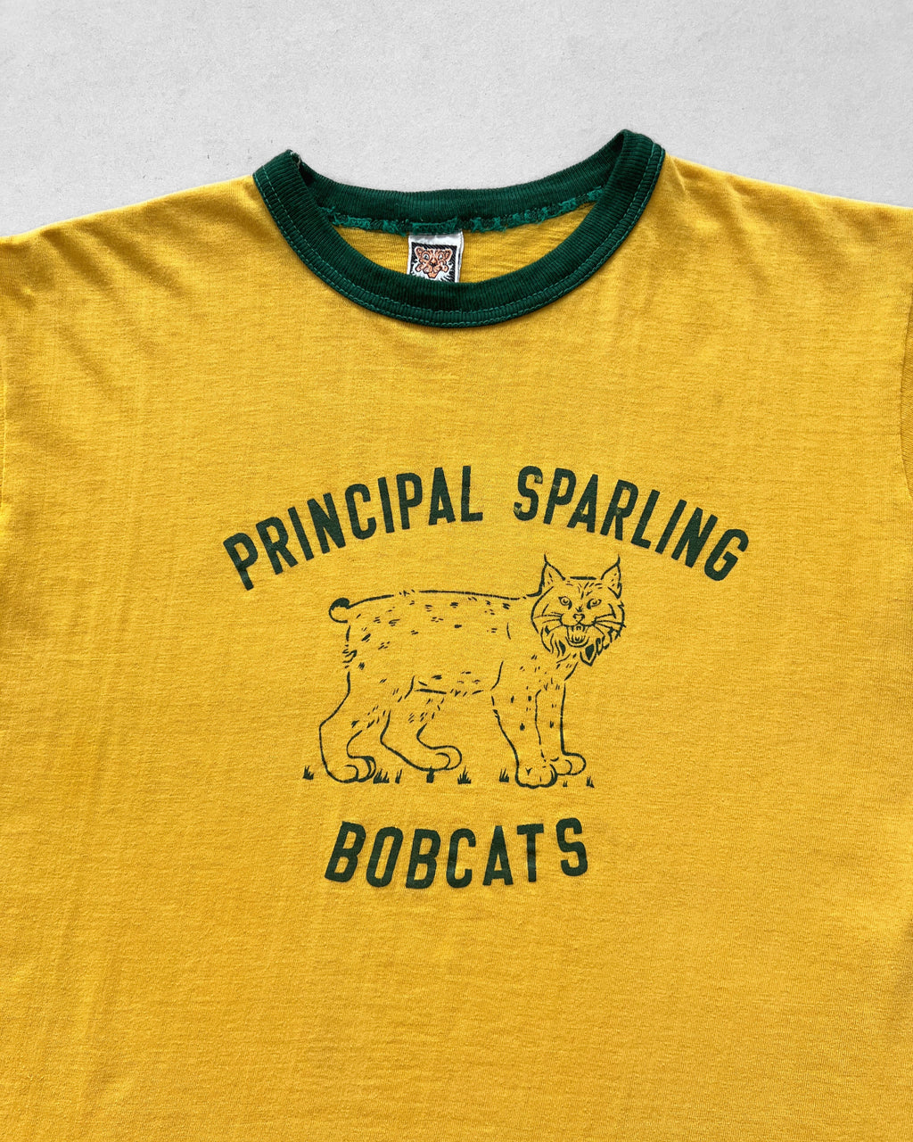 1980S 'PRINCIPAL SPARLING BOBCATS' RINGER TEE (L)