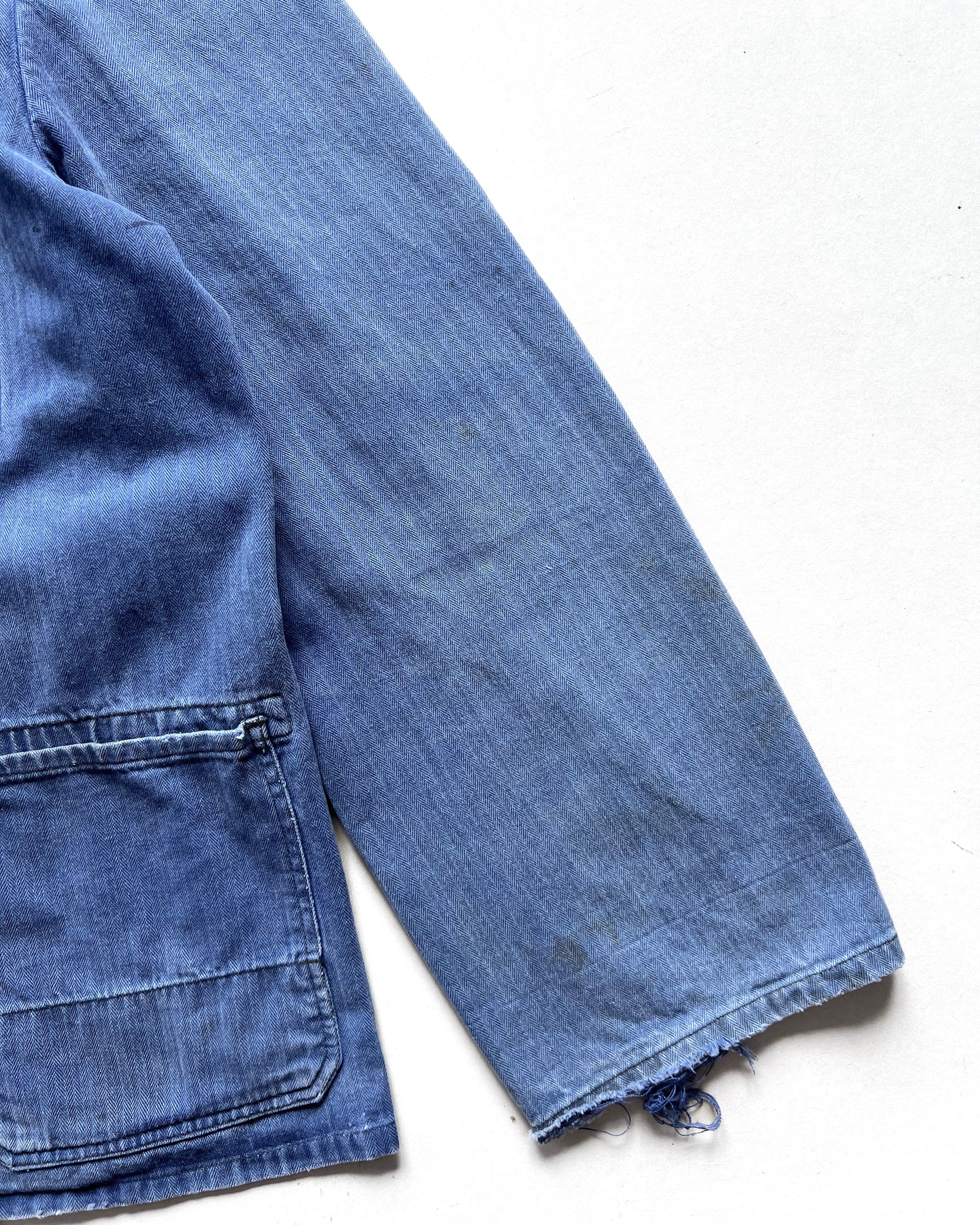1960S FADED GERMAN HBT WORK JACKET (XL)