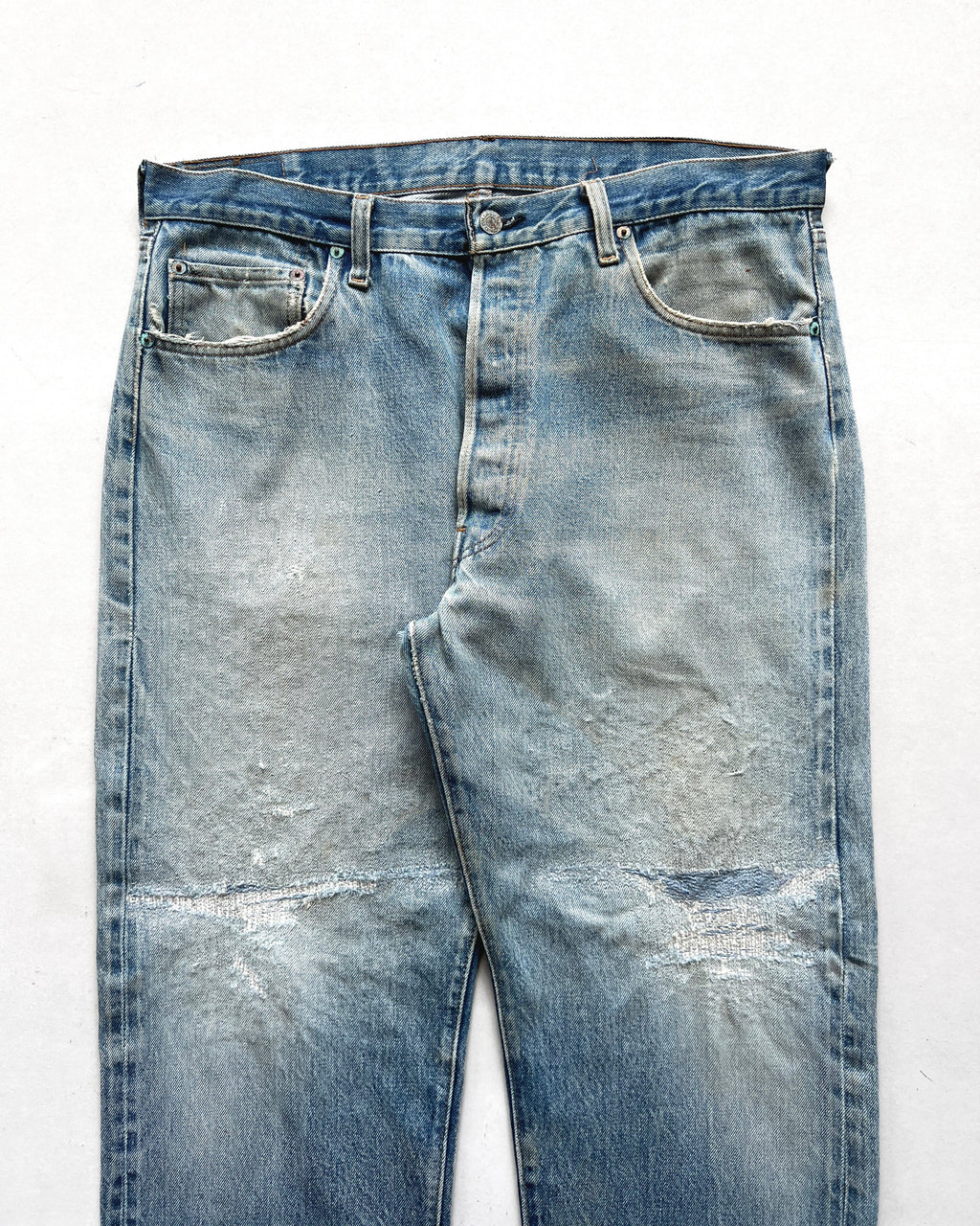 1980S LEVI'S 501 REDLINE SELVEDGE REPAIRED JEANS (36)