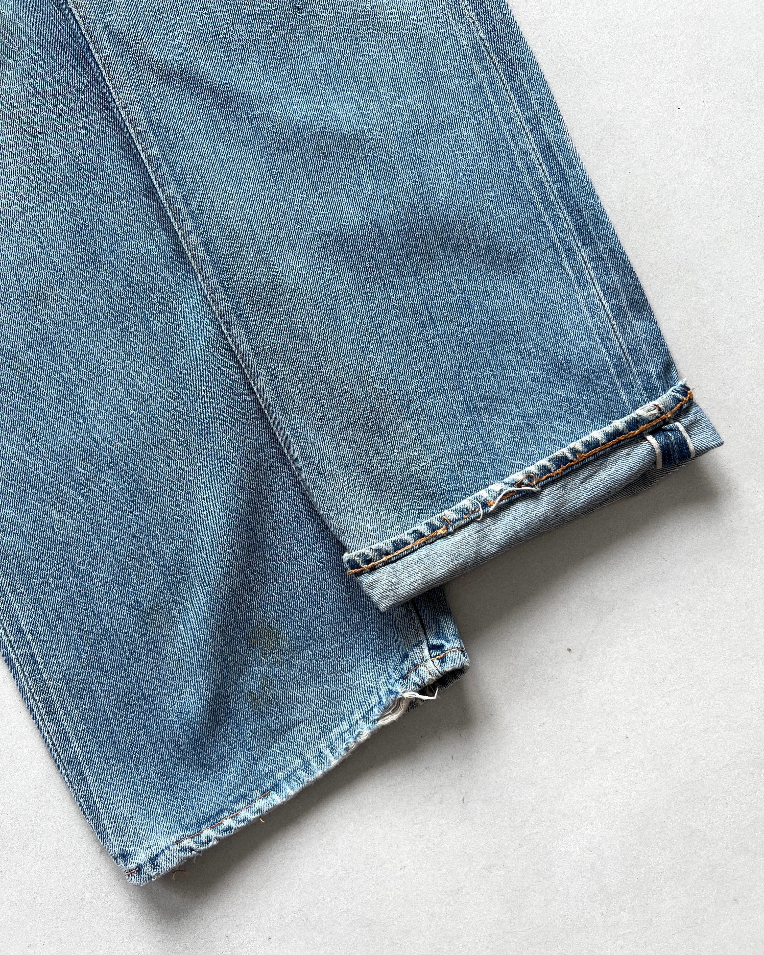 1970S LEVI'S 501 REDLINE SELDVEDGE REPAIRED JEANS (36)