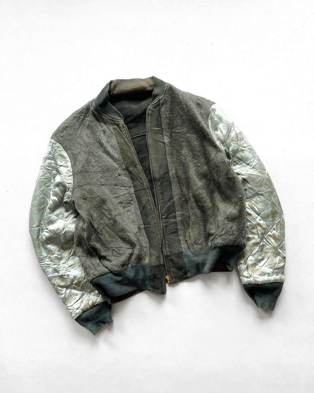 1950S SUEDE LEATHER BOMBER JACKET (L)
