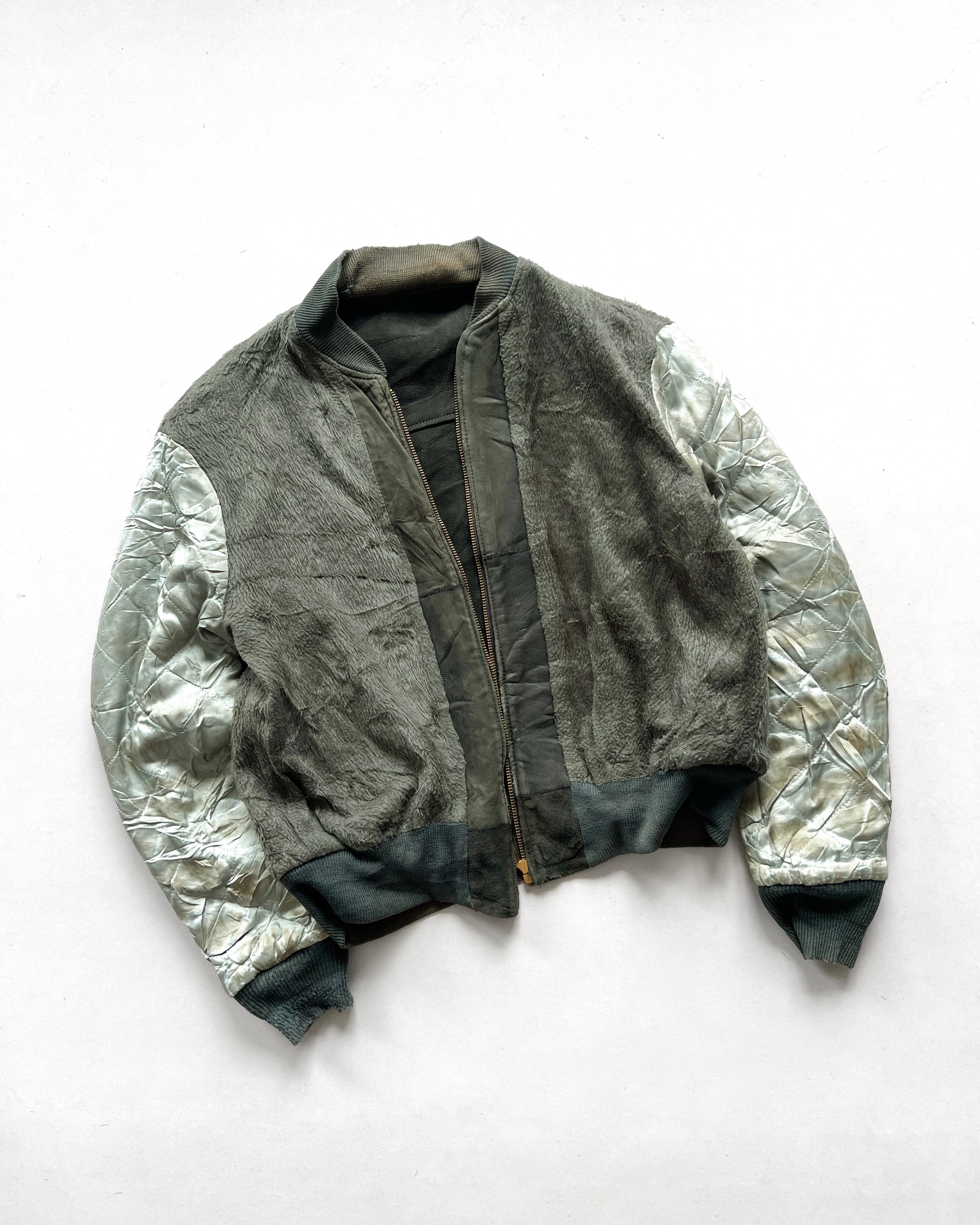 1950S SUEDE LEATHER BOMBER JACKET (L)