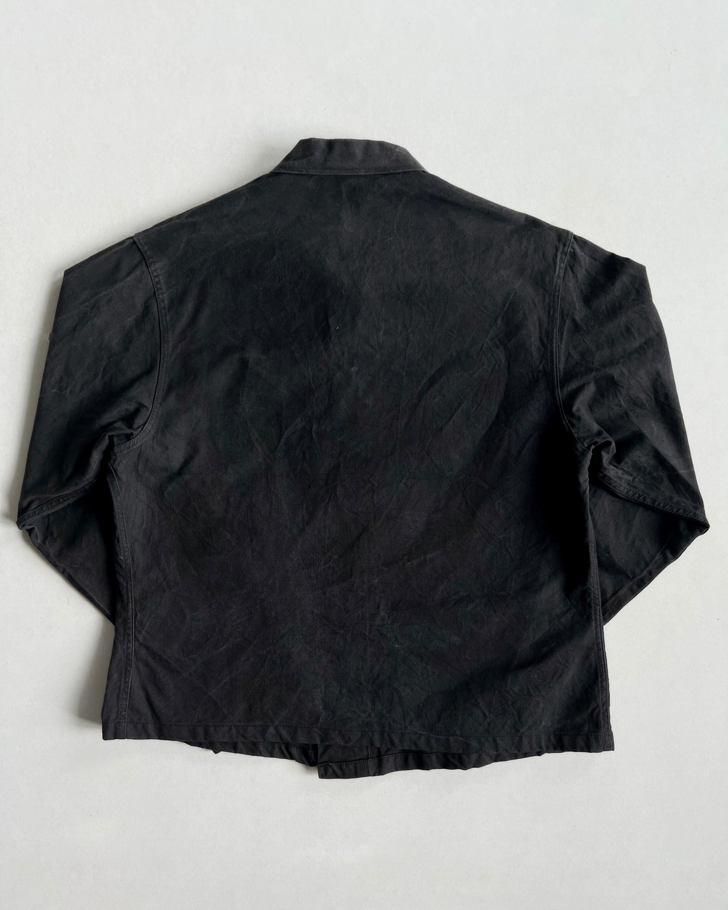 1970S BLACK GERMAN ARMY SHIRT JACKET (L)