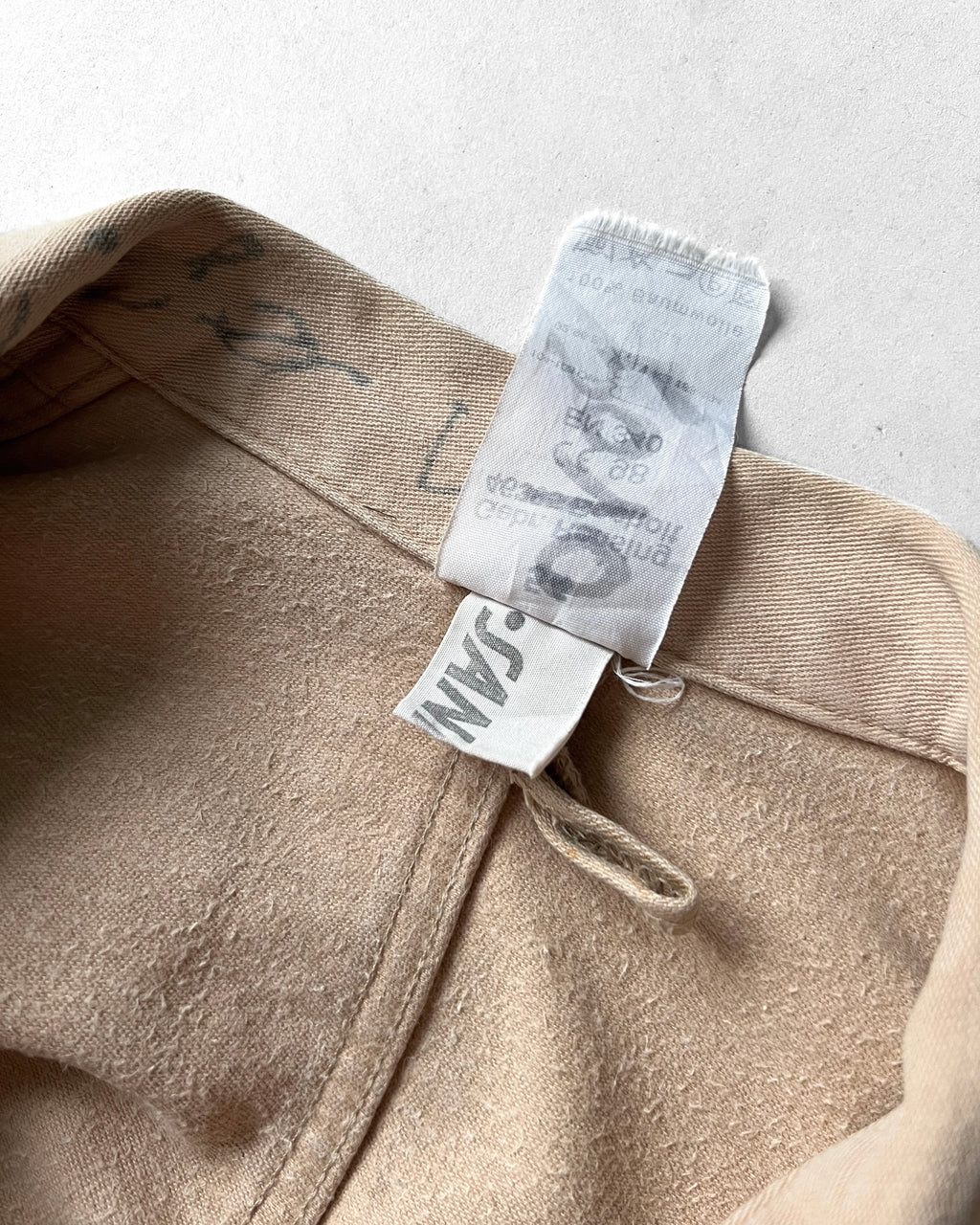 1970S GERMAN MOLESKIN DOUBLE BREASTED WORK JACKET (L)