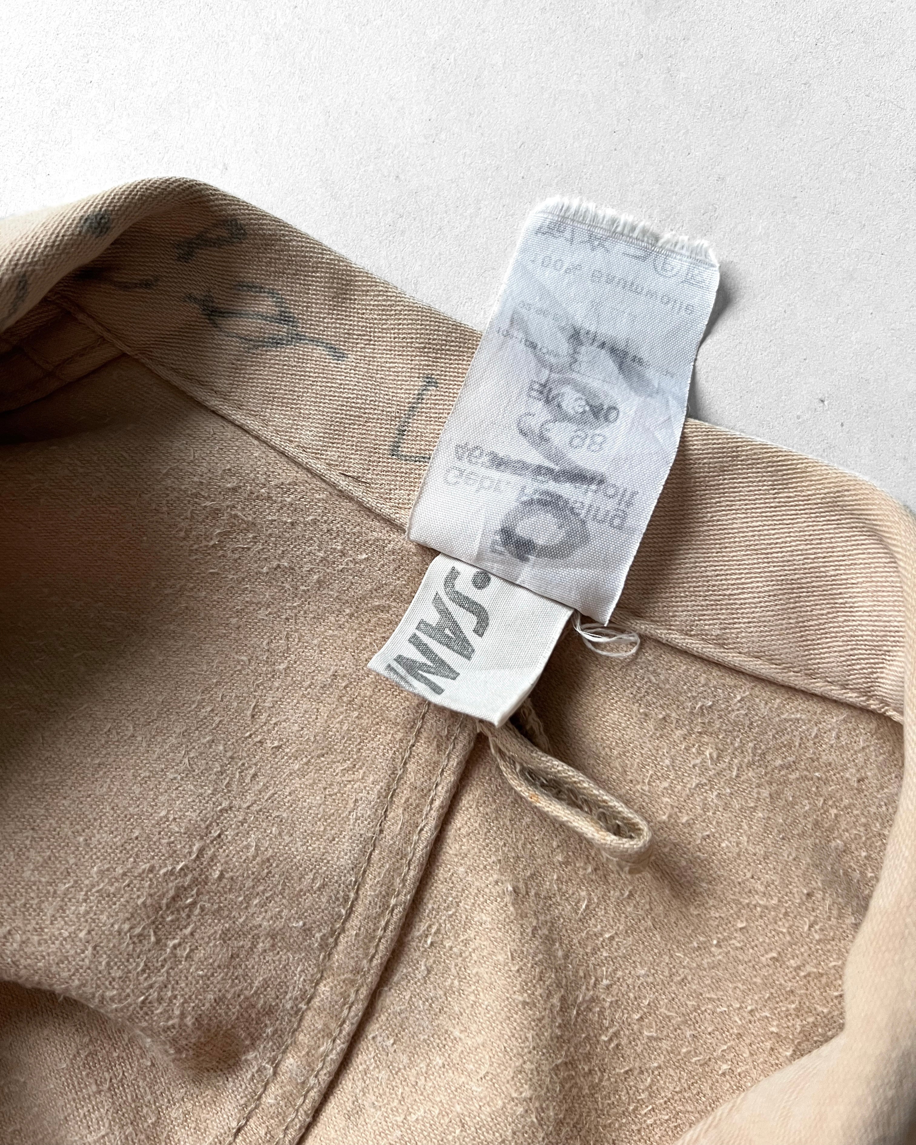 1970S GERMAN MOLESKIN DOUBLE BREASTED WORK JACKET (L)