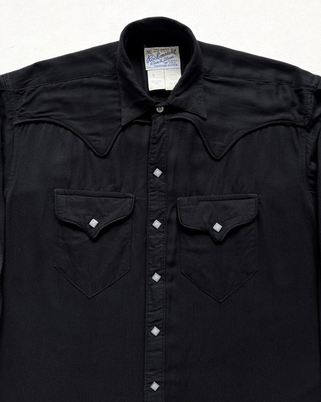1970S ROCKMOUNT RANCHWEAR RAYON WESTERN SHIRT (M)