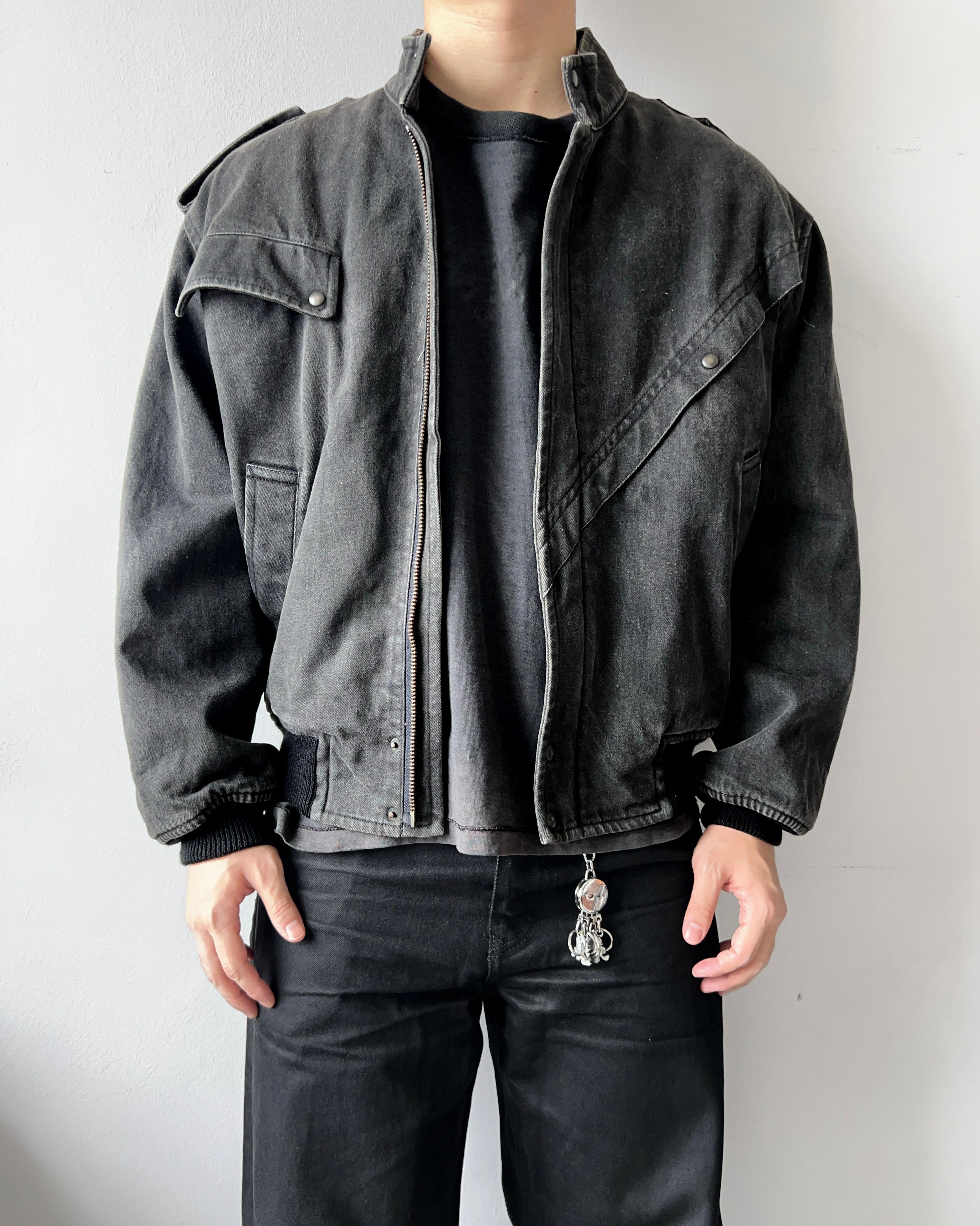 1980S JUN MEN CARGO BOMBER JACKET (M)