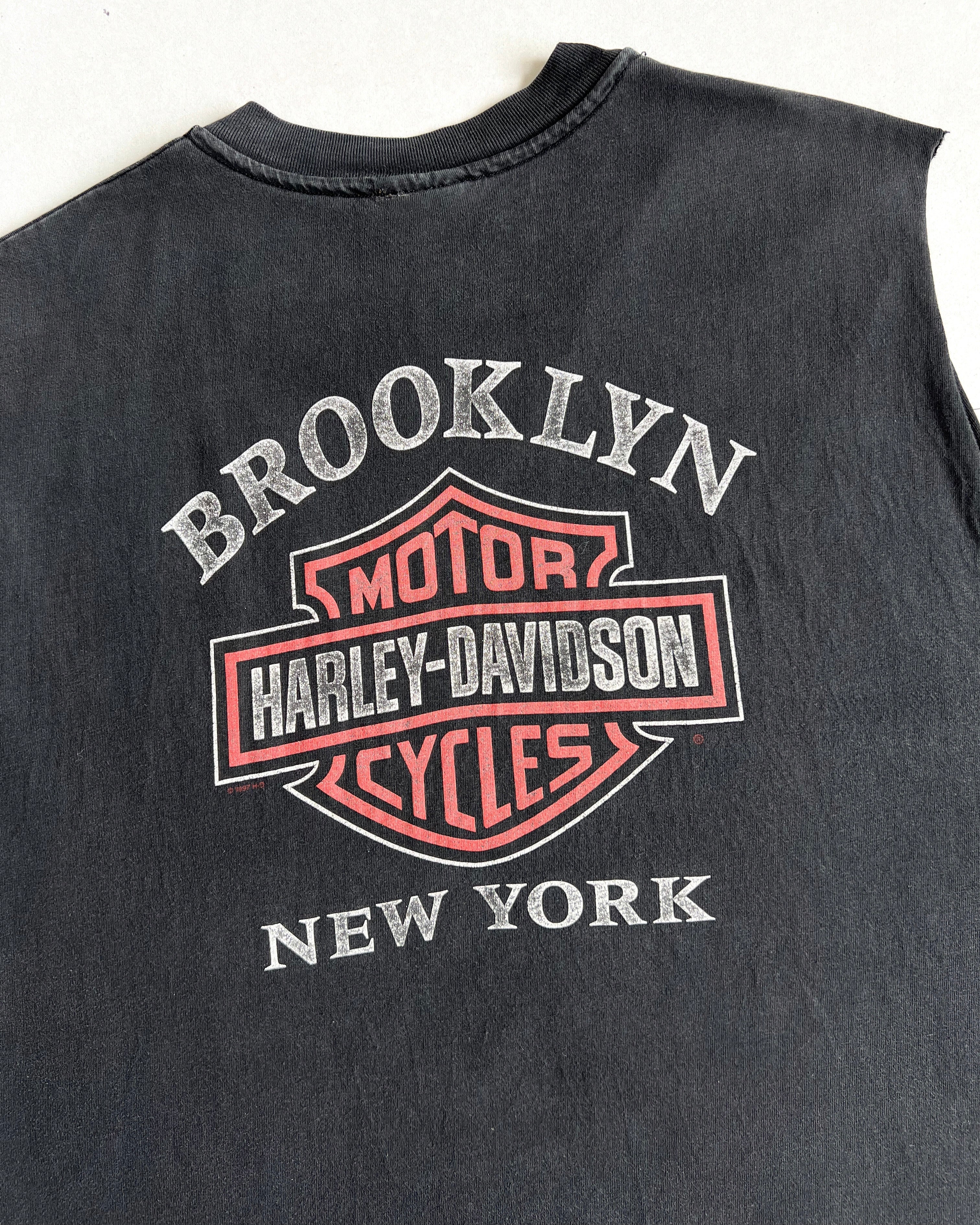 1990S HARLEY DAVIDSON 'BROOKLYN NY' SLEEVELESS TEE (XXL)