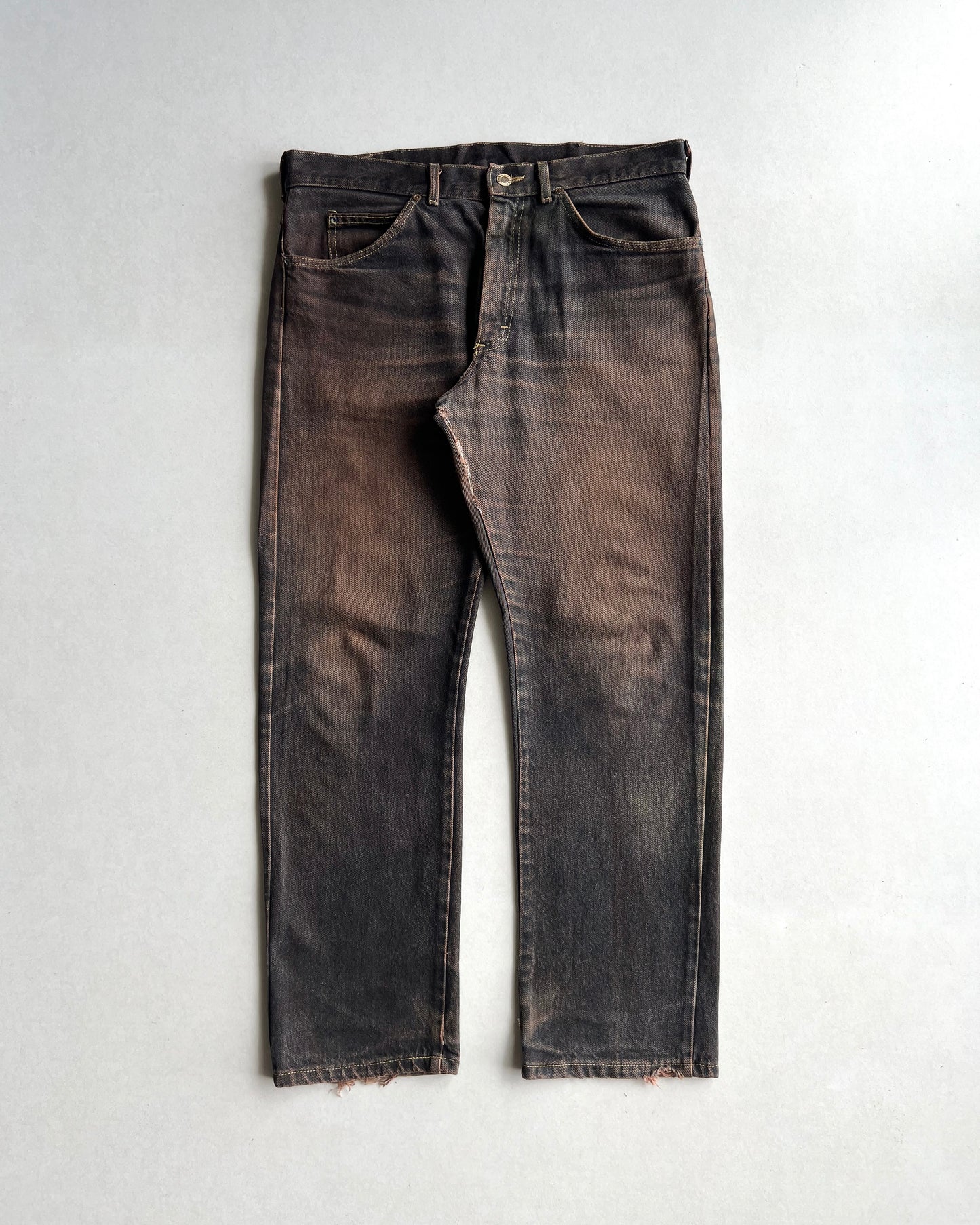 1980S FADED COPPER BROWN LEE JEANS (36X30)