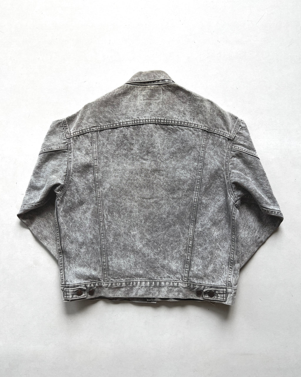 1980S GREY STONE WASHED LEVI'S TYPE III DENIM JACKET (L)
