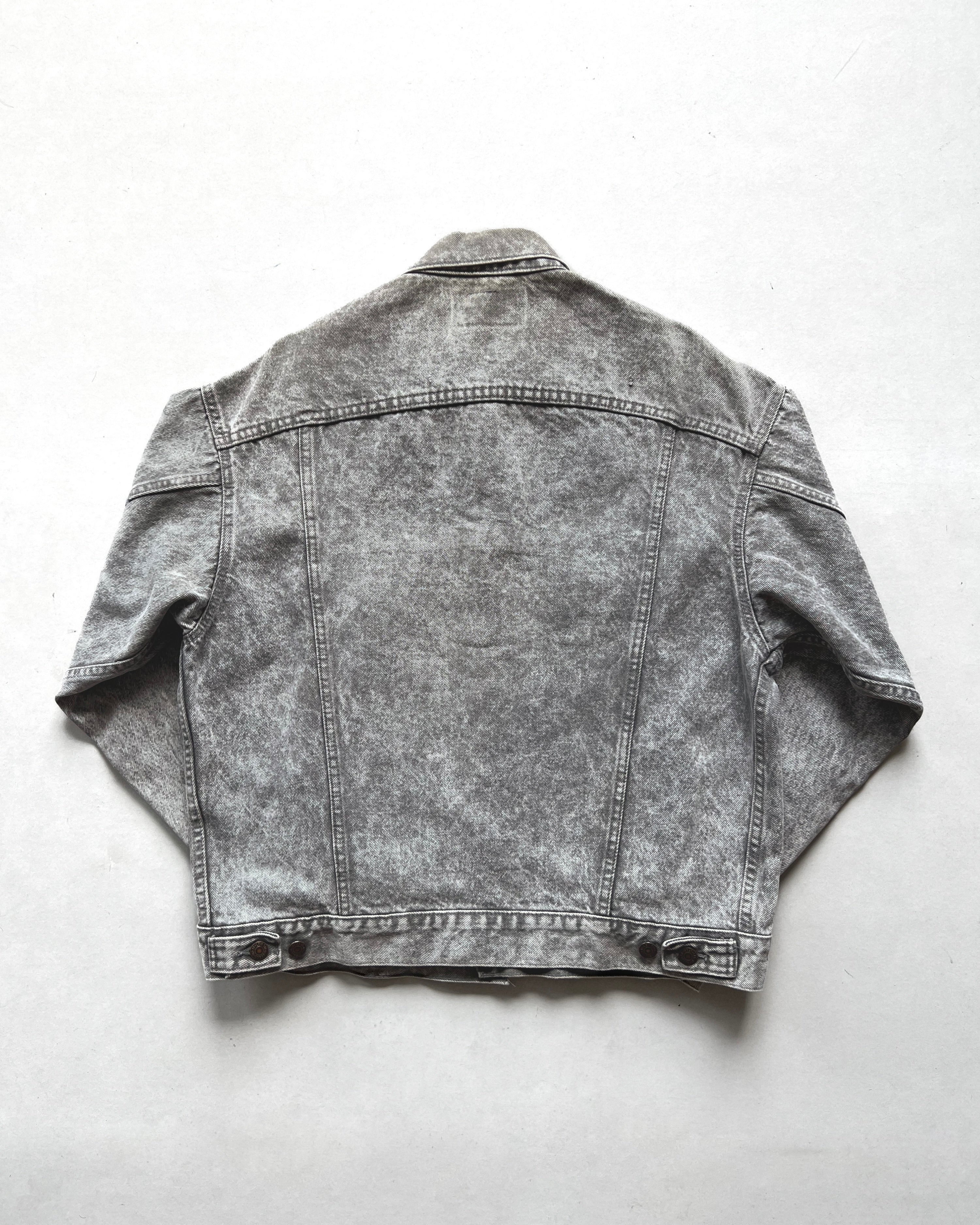 1980S GREY STONE WASHED LEVI'S TYPE III DENIM JACKET (L)