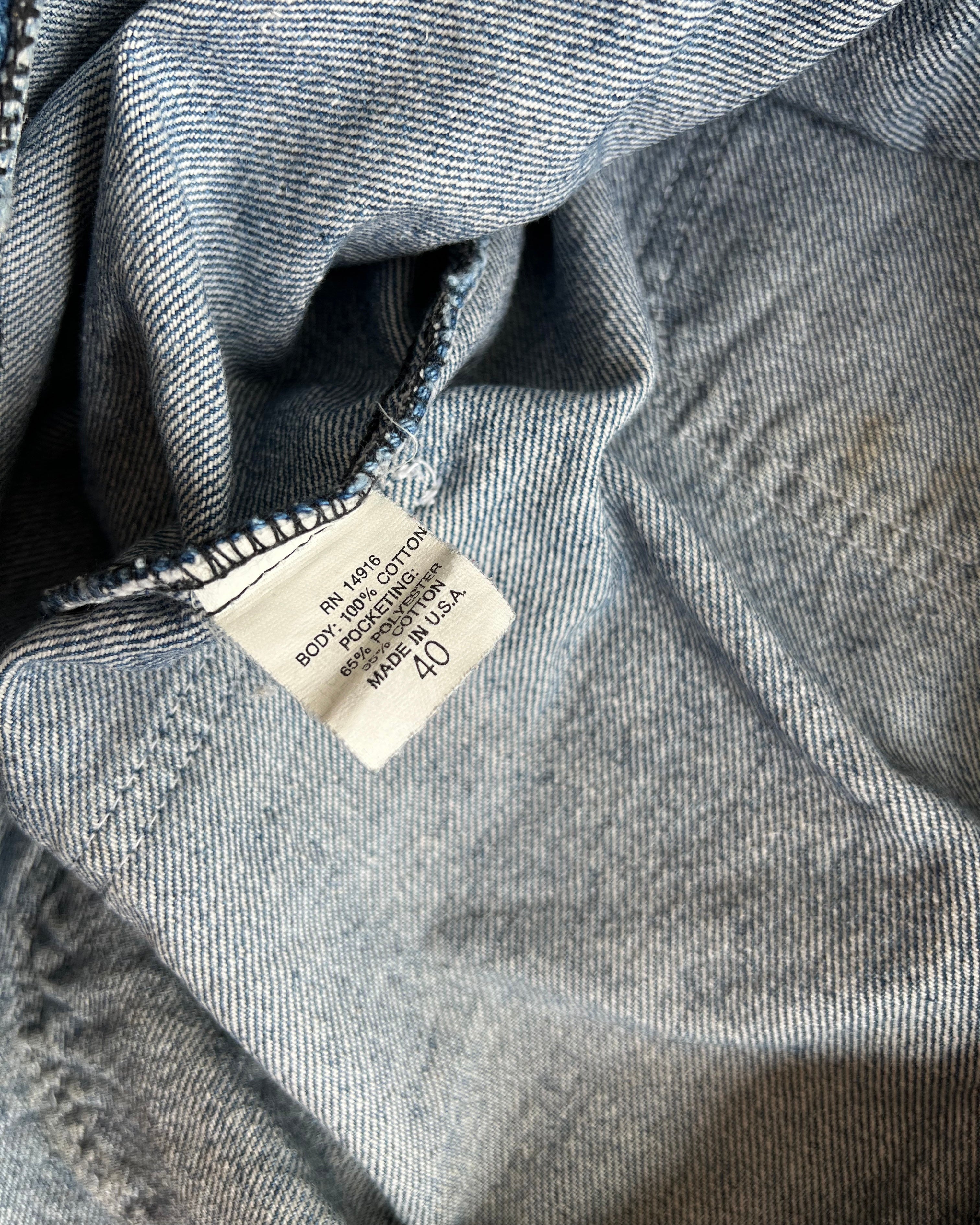 1970S FADED WASHED POINTER DENIM CHORE (M)