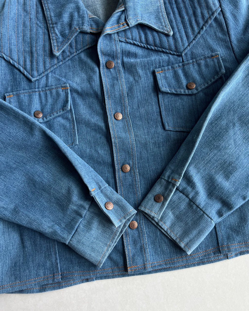 1970S SEARS WESTERN DENIM CROPPED JACKET (L)
