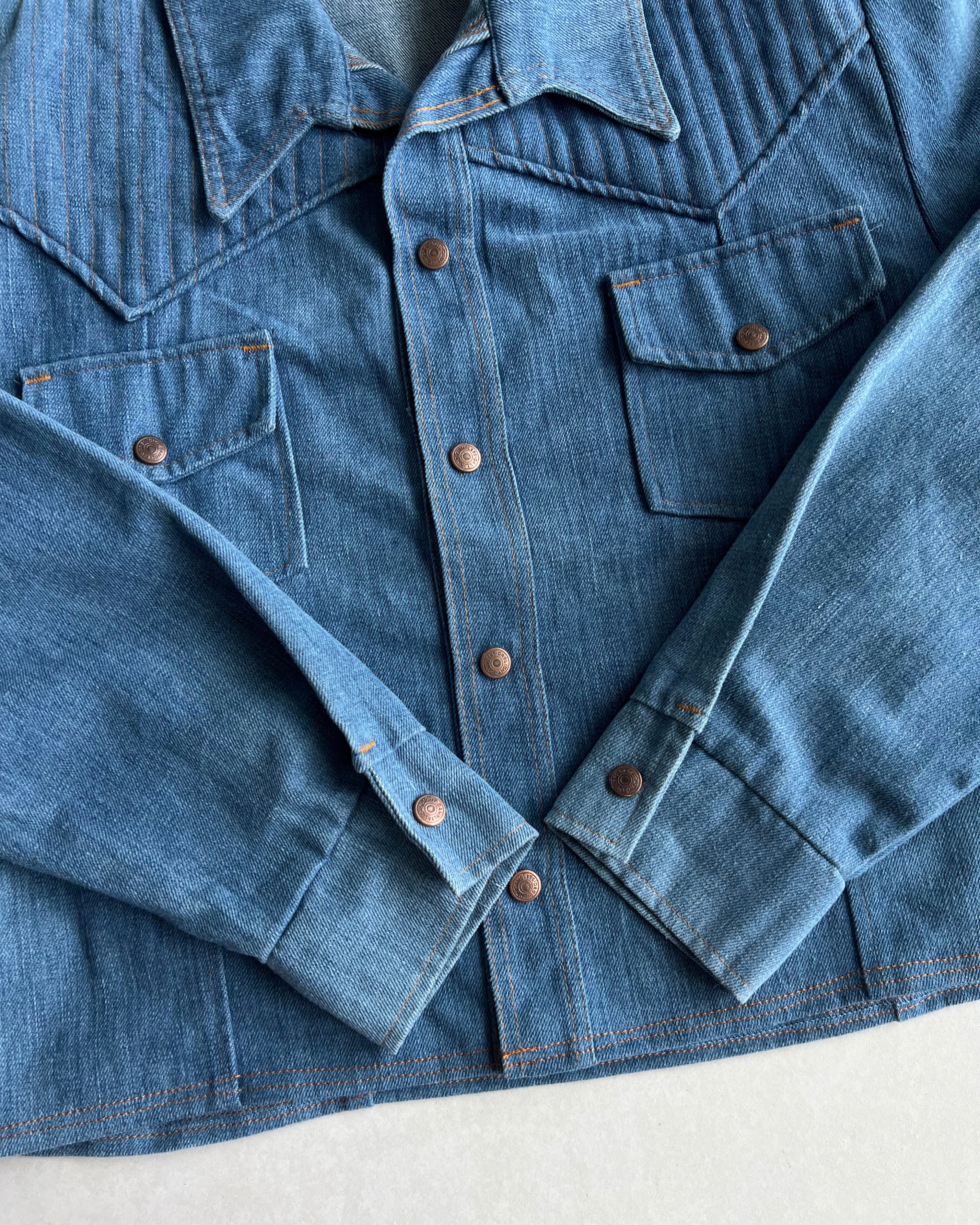 1970S SEARS WESTERN DENIM CROPPED JACKET (L)