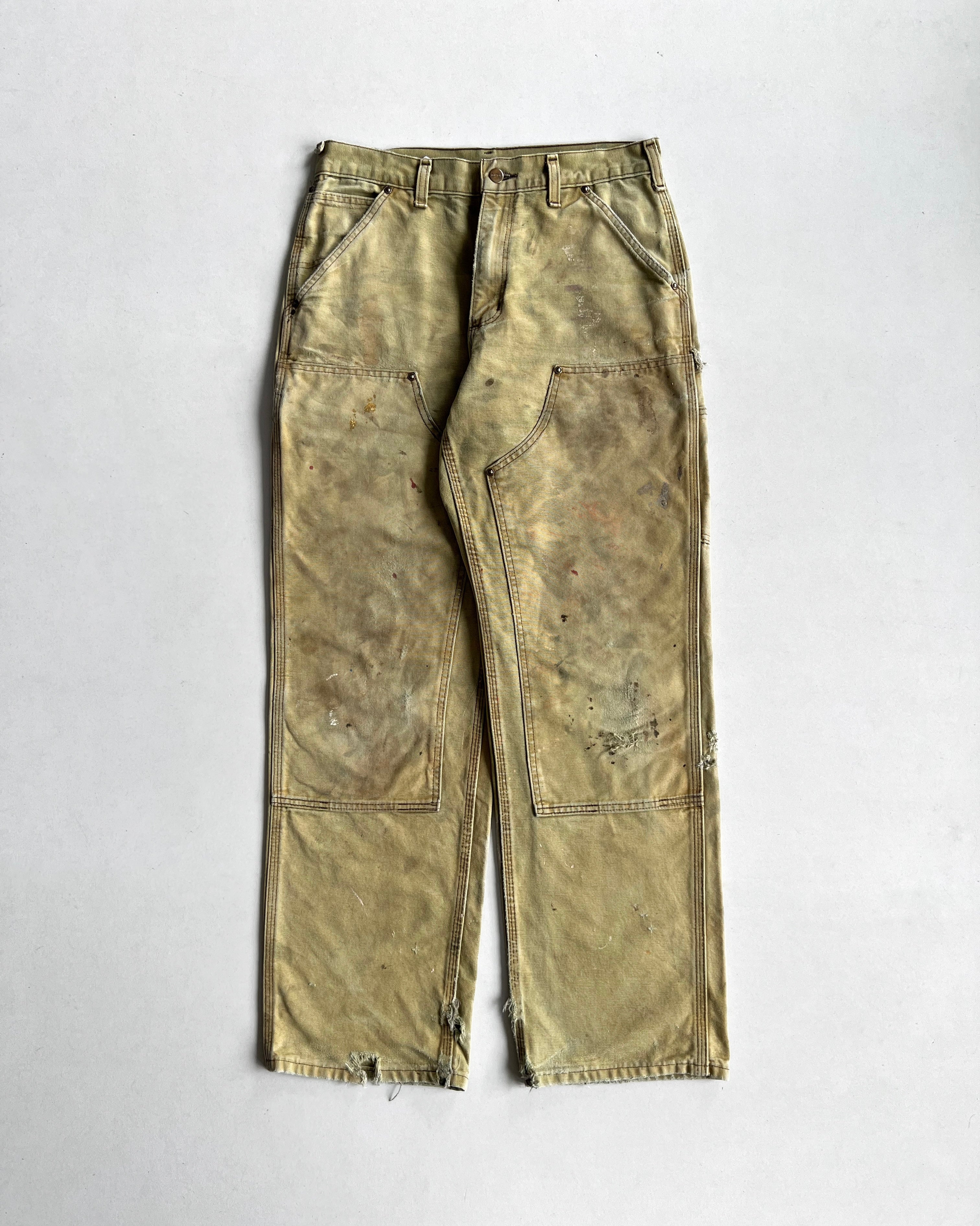 2000S BLEACHED CARHARTT DOUBLE KNEE WORK PANTS (32)