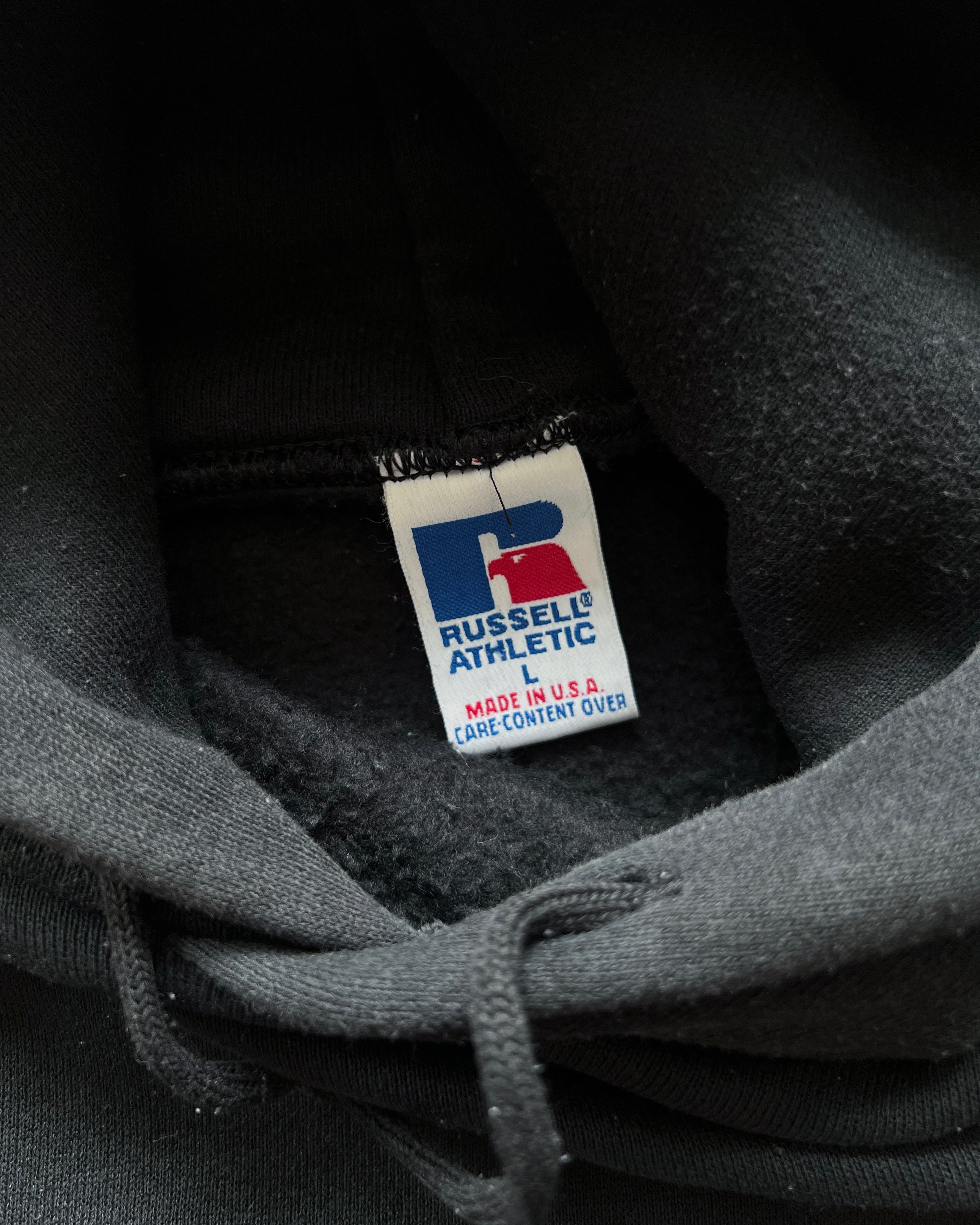 1990S RUSSELL BLACK BLANK HOODIE (L)