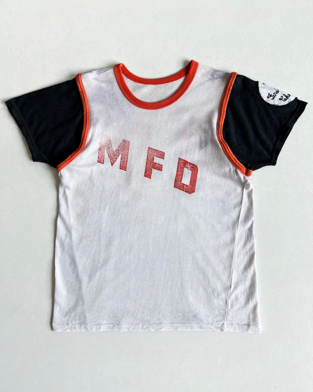 1970S 'MFD' TWO-TONE RINGER TEE (M)
