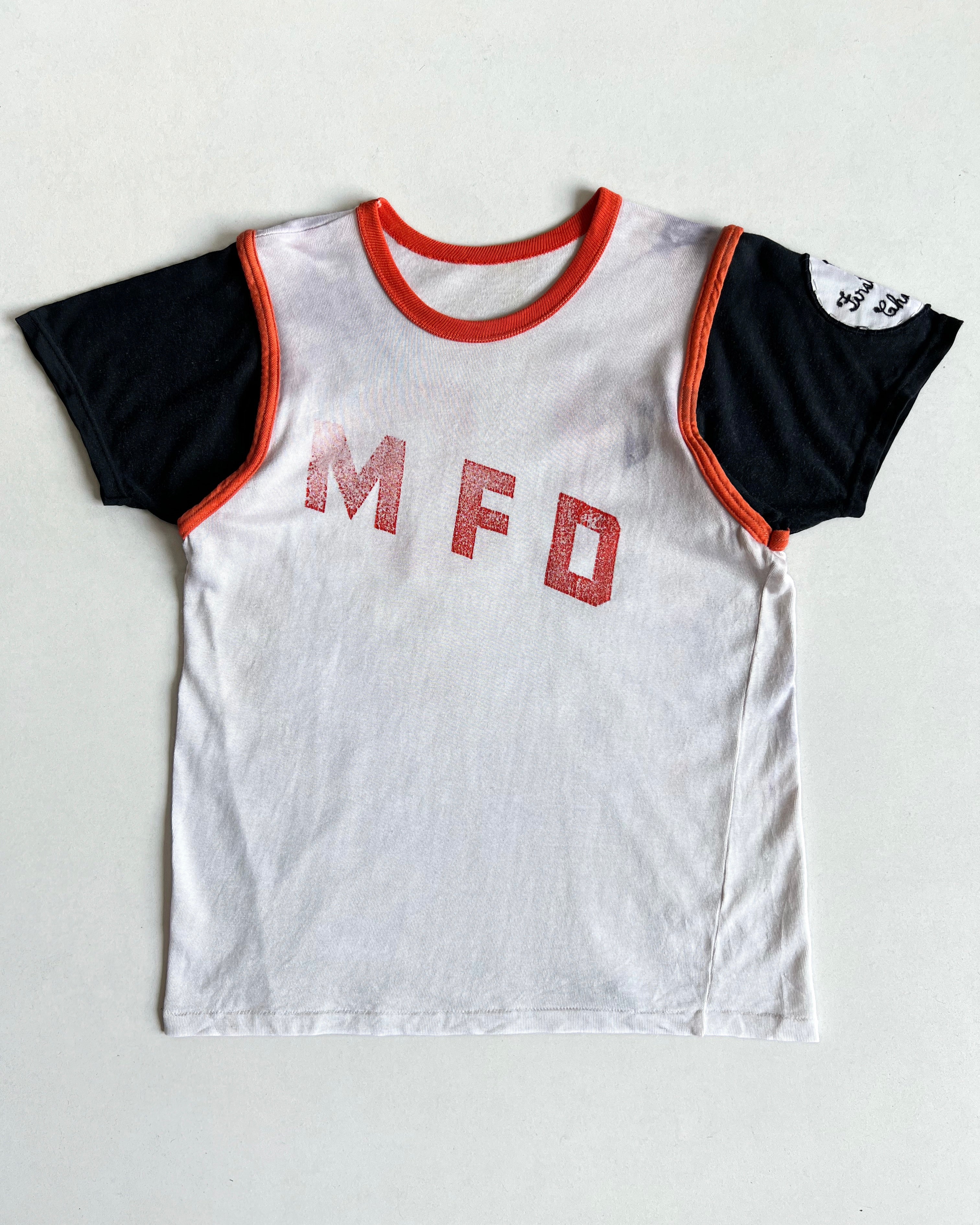1970S 'MFD' TWO-TONE RINGER TEE (M)