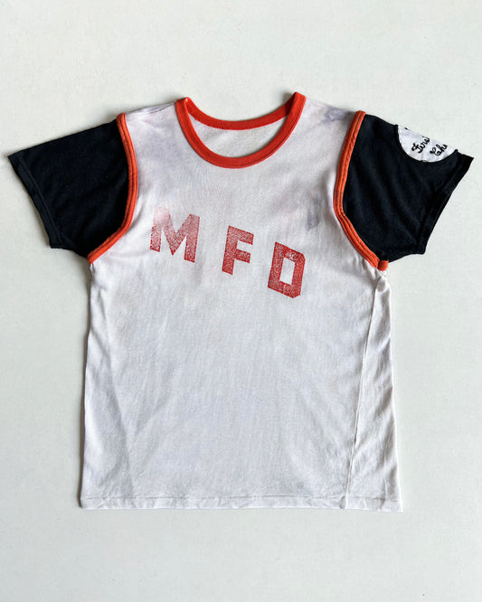 1970S 'MFD' TWO-TONE RINGER TEE (M)