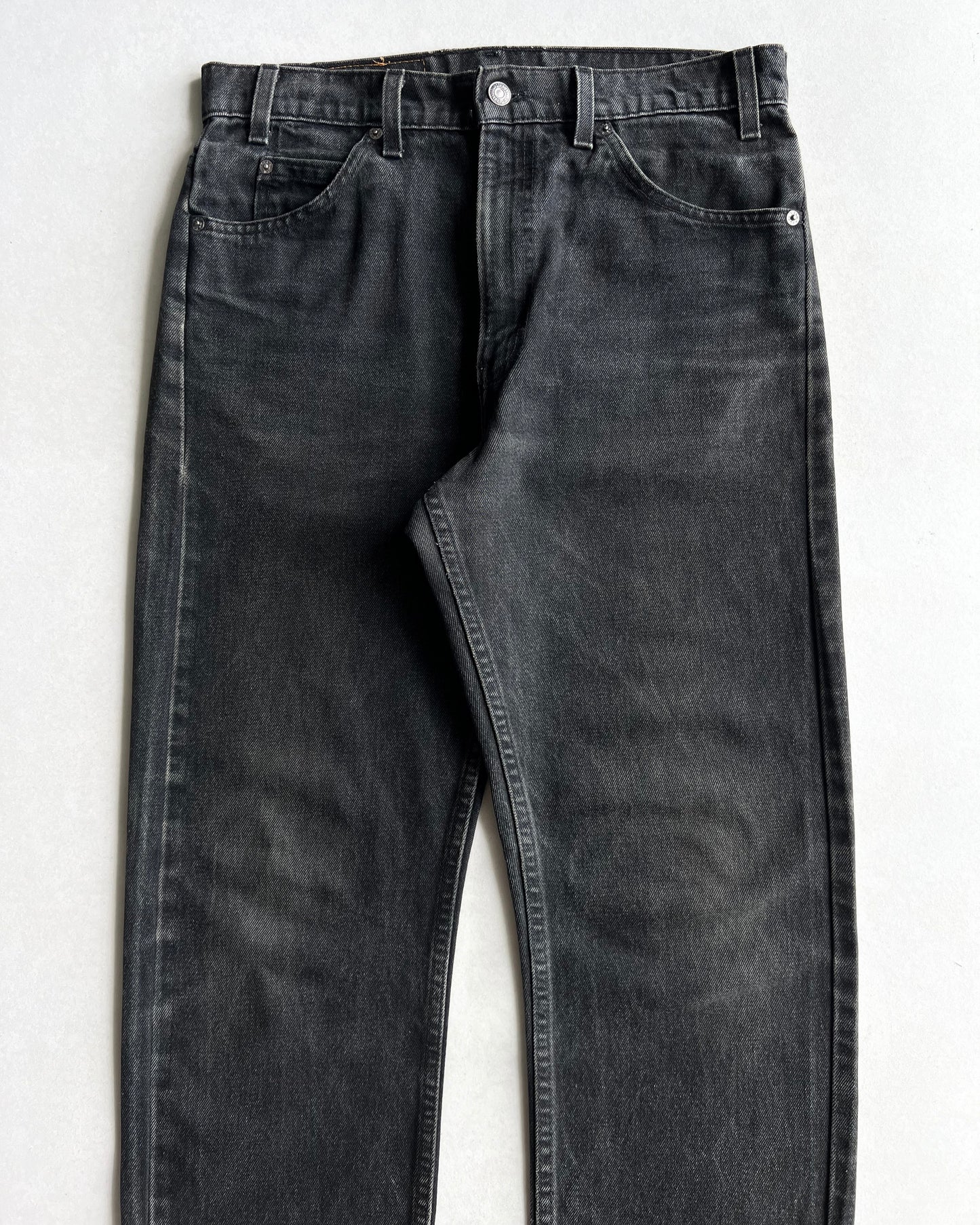 1990S FADED BLACK LEVI'S 505 RELEASED HEM JEANS (33X31)