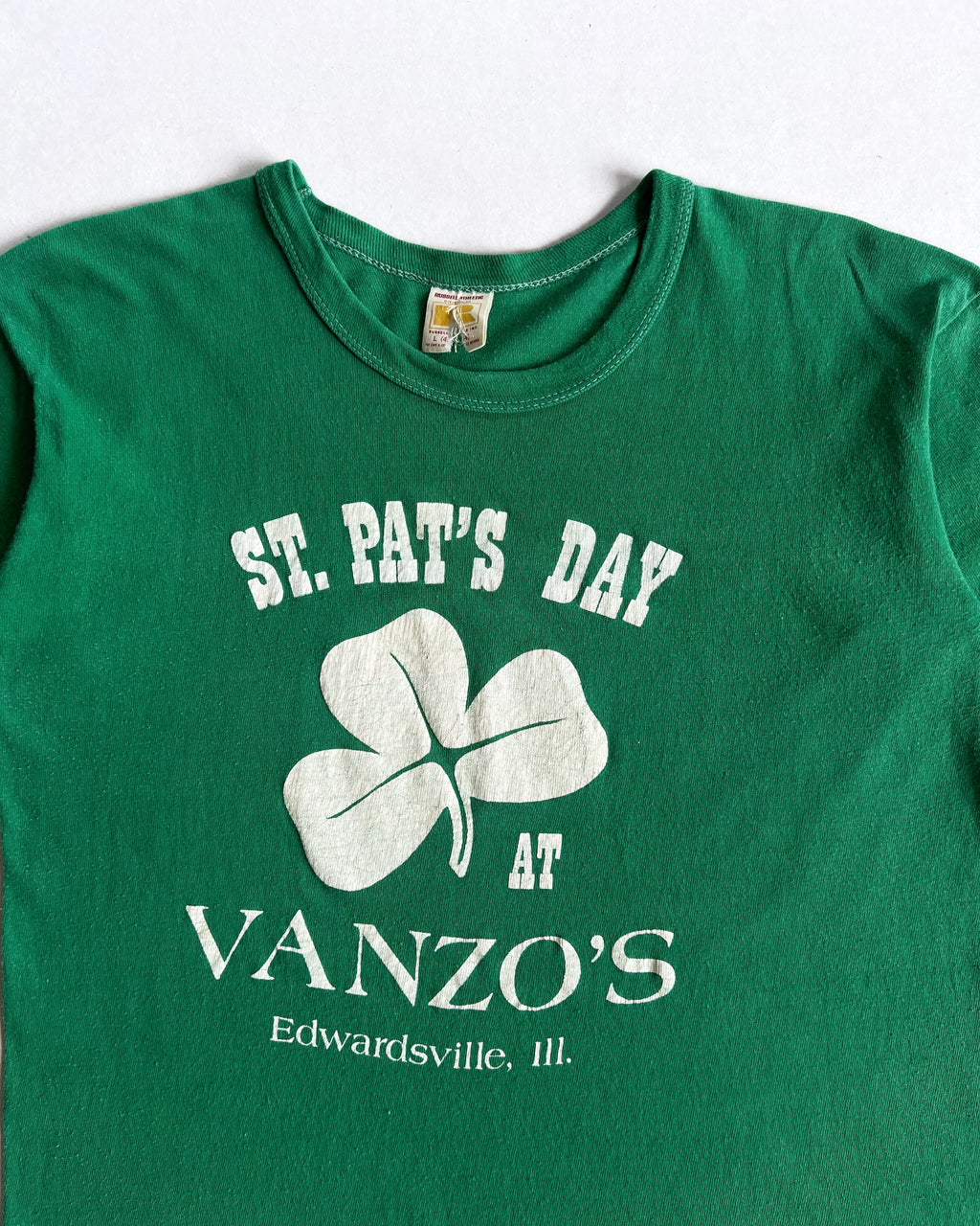 1970S RUSSELL 'ST. PAT'S DAY' SINGLE STITCH TEE (L)