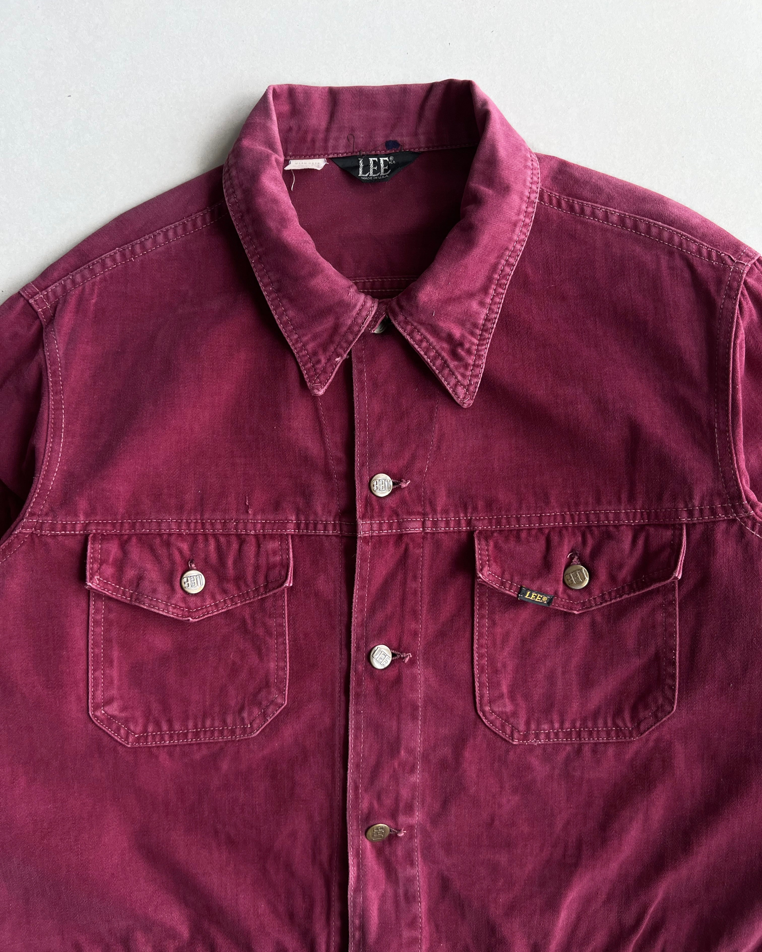 1970S MAROON LEE MOLESKIN WORK JACKET (L/XL)