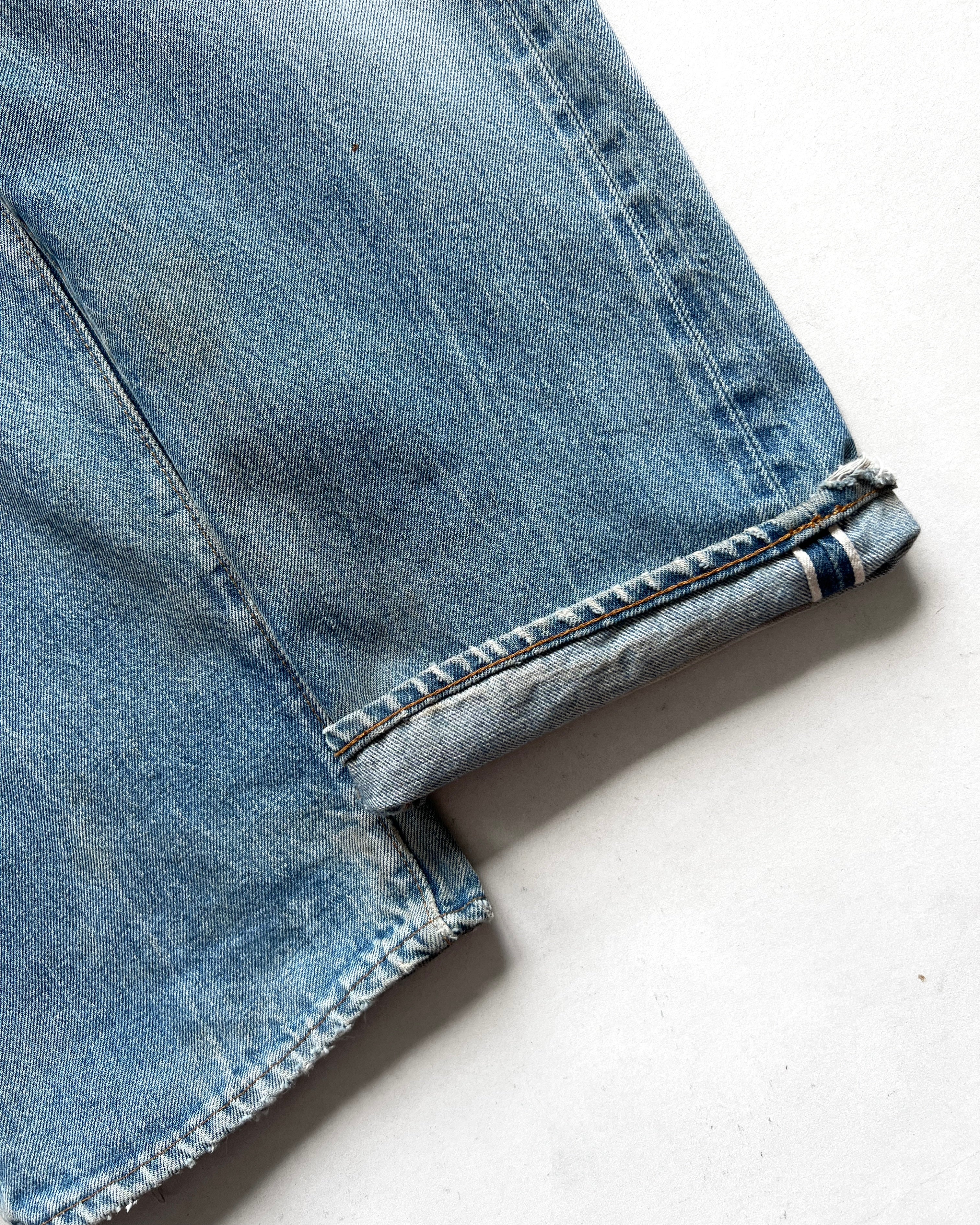 1980S LEVI'S 501 REDLINE SELVEDGE REPAIRED JEANS (36)