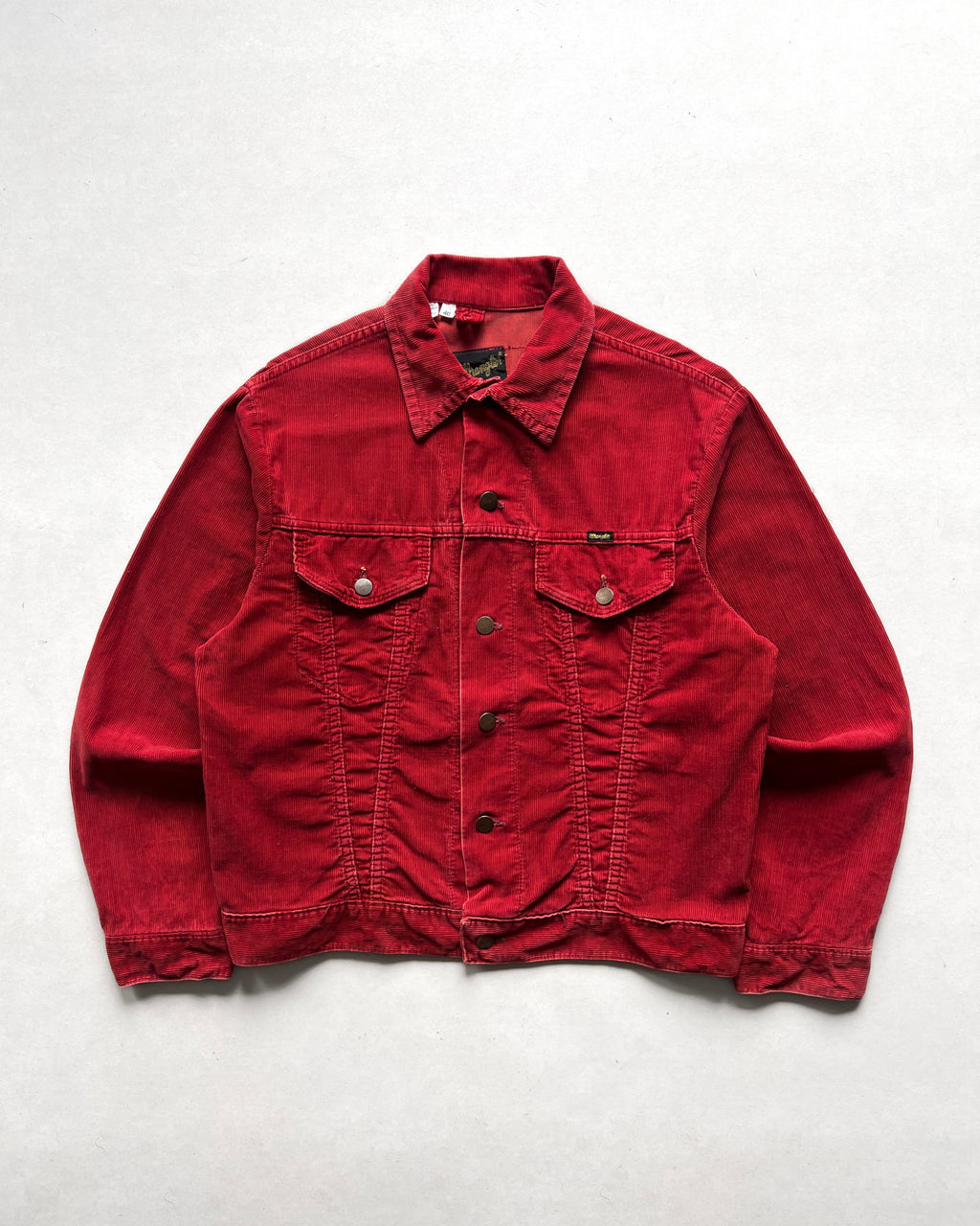 1970S RED WRANGLER CORDUROY TRUCKER JACKET (40)