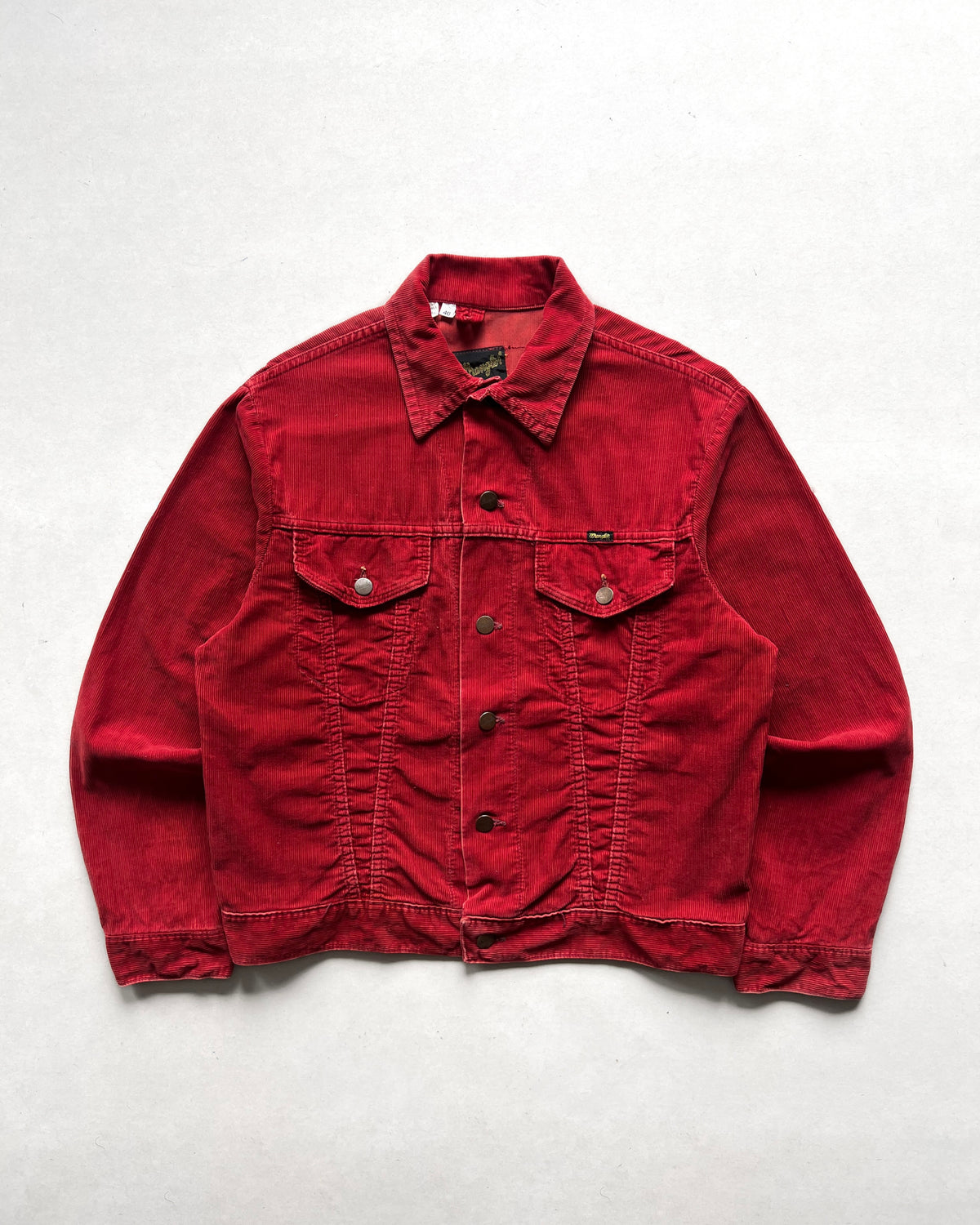 1970S RED WRANGLER CORDUROY TRUCKER JACKET (40)