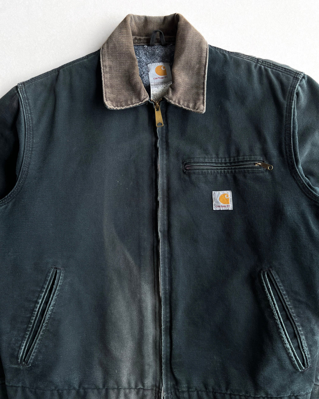 SUN FADED BLACK CARHARTT DETROIT WORK JACKET (M/L)