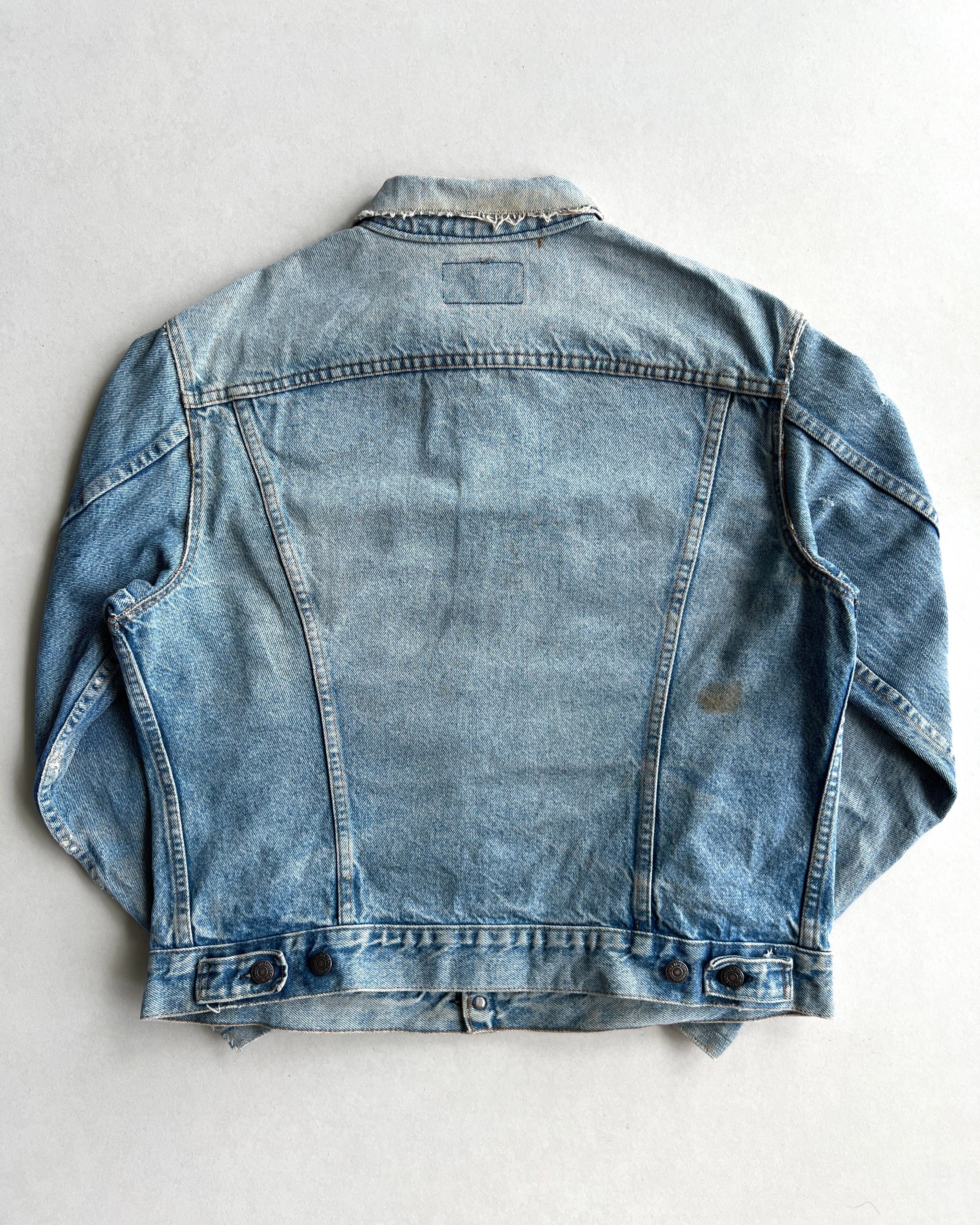 1980S FADED WASHED LEVI'S TYPE III DENIM JACKET (L)