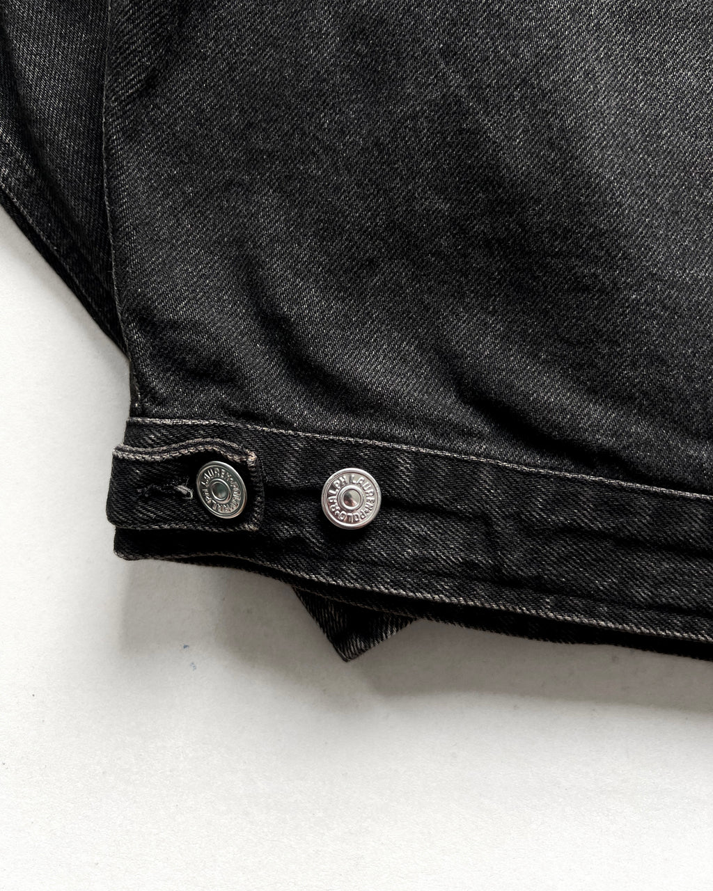 1990S BLACK POLO RALPH LAUREN DENIM JACKET (L)