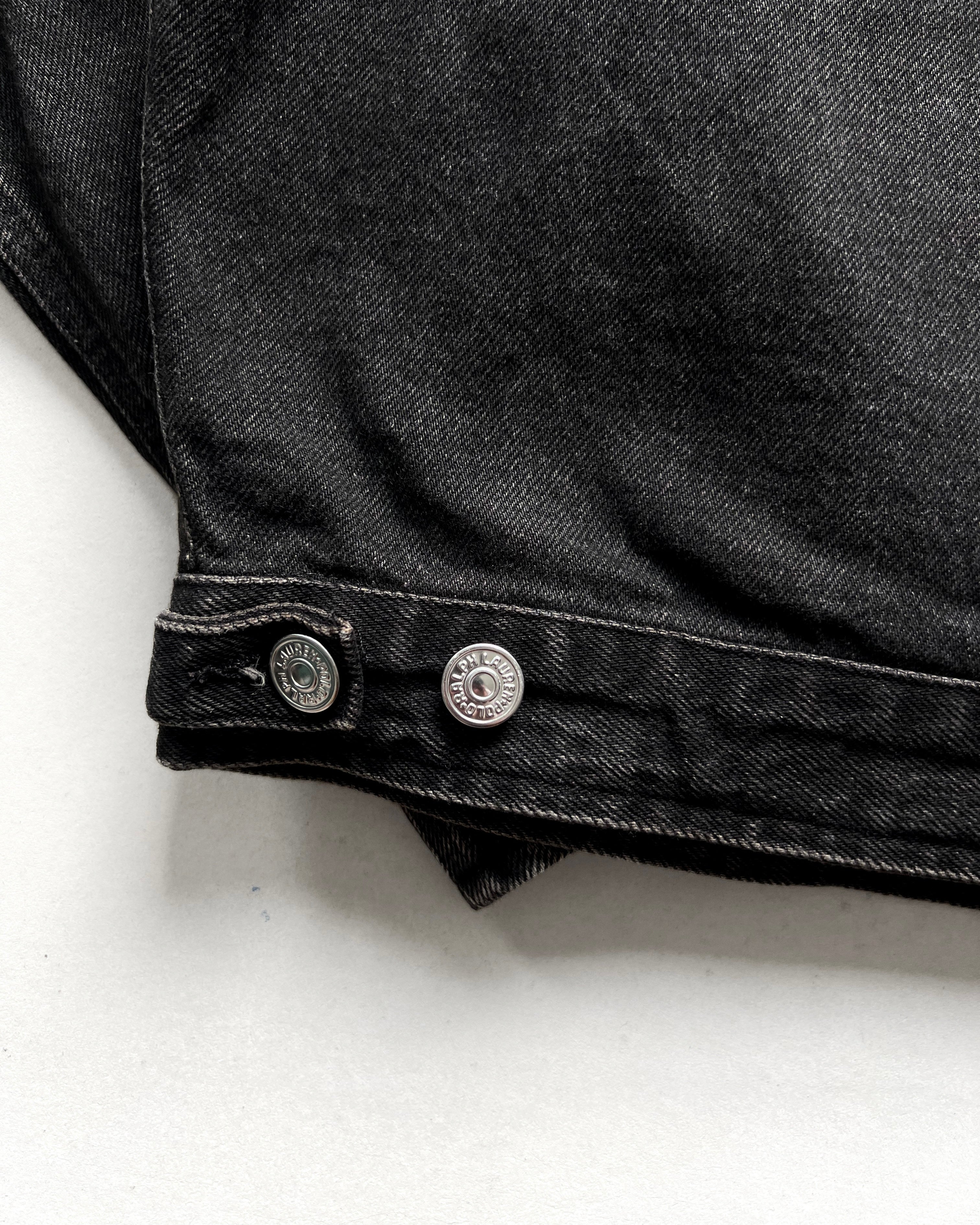 1990S BLACK POLO RALPH LAUREN DENIM JACKET (L)