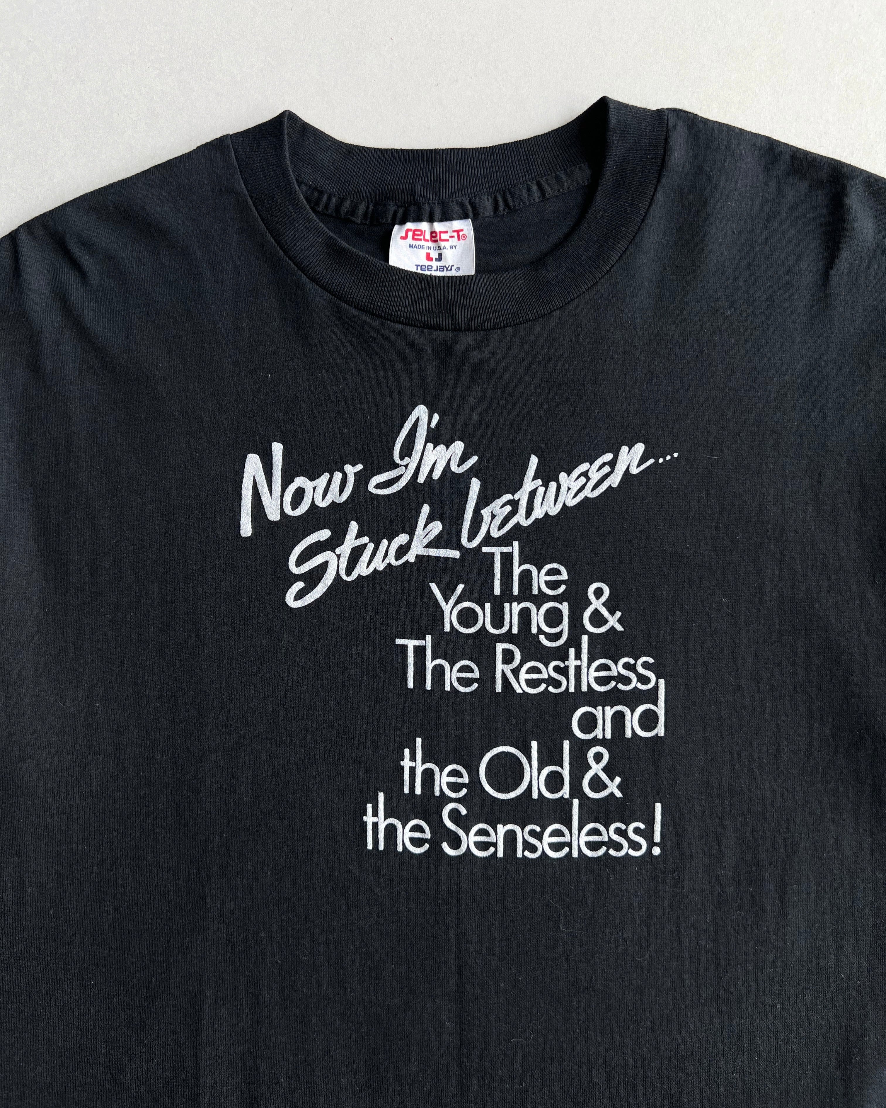 1980S 'NOW IM STUCKED' SINGLE STITCH TEE (L)