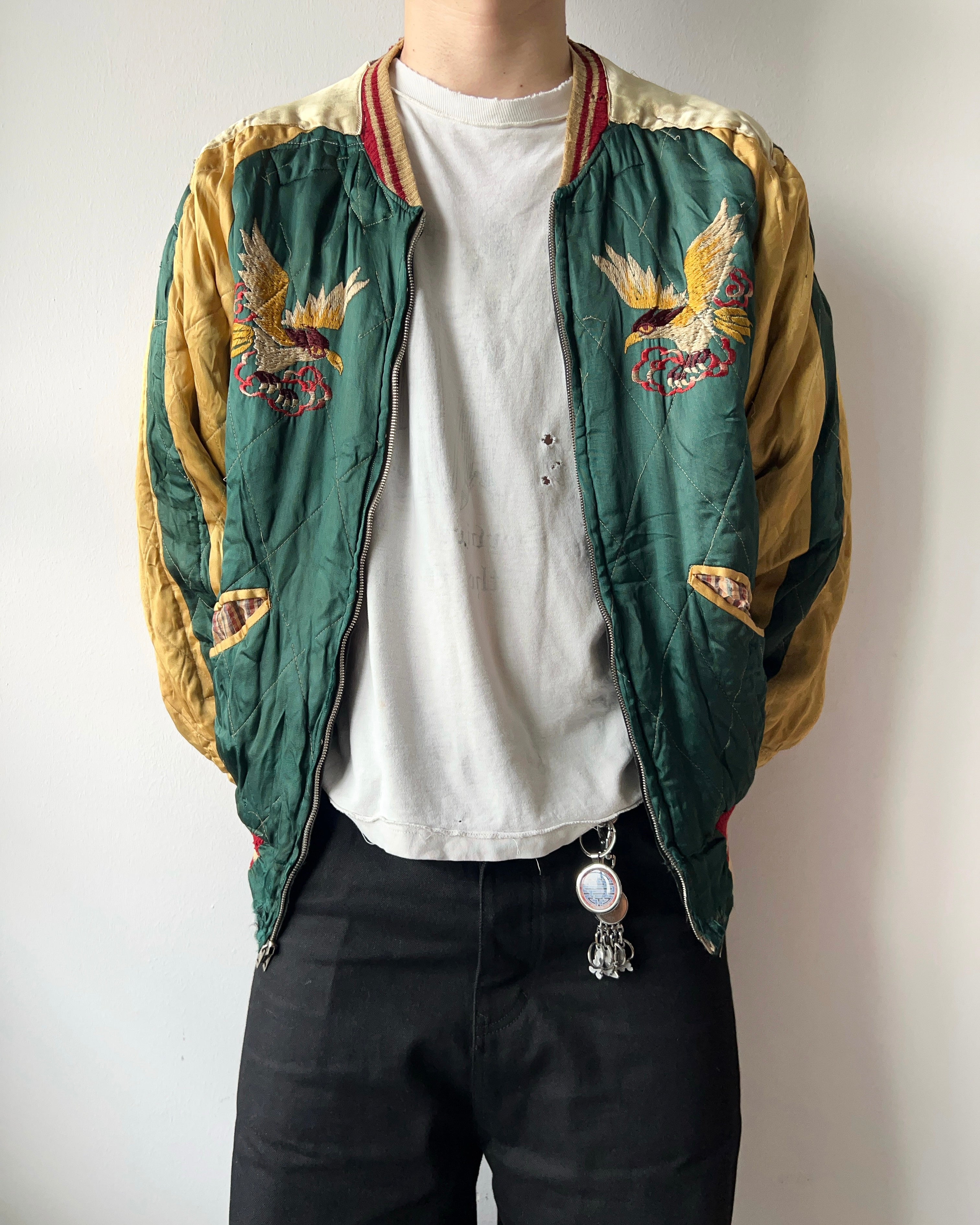 1950S MULTICOLOUR JAPAN REVERSIBLE SUKAJAN (L)