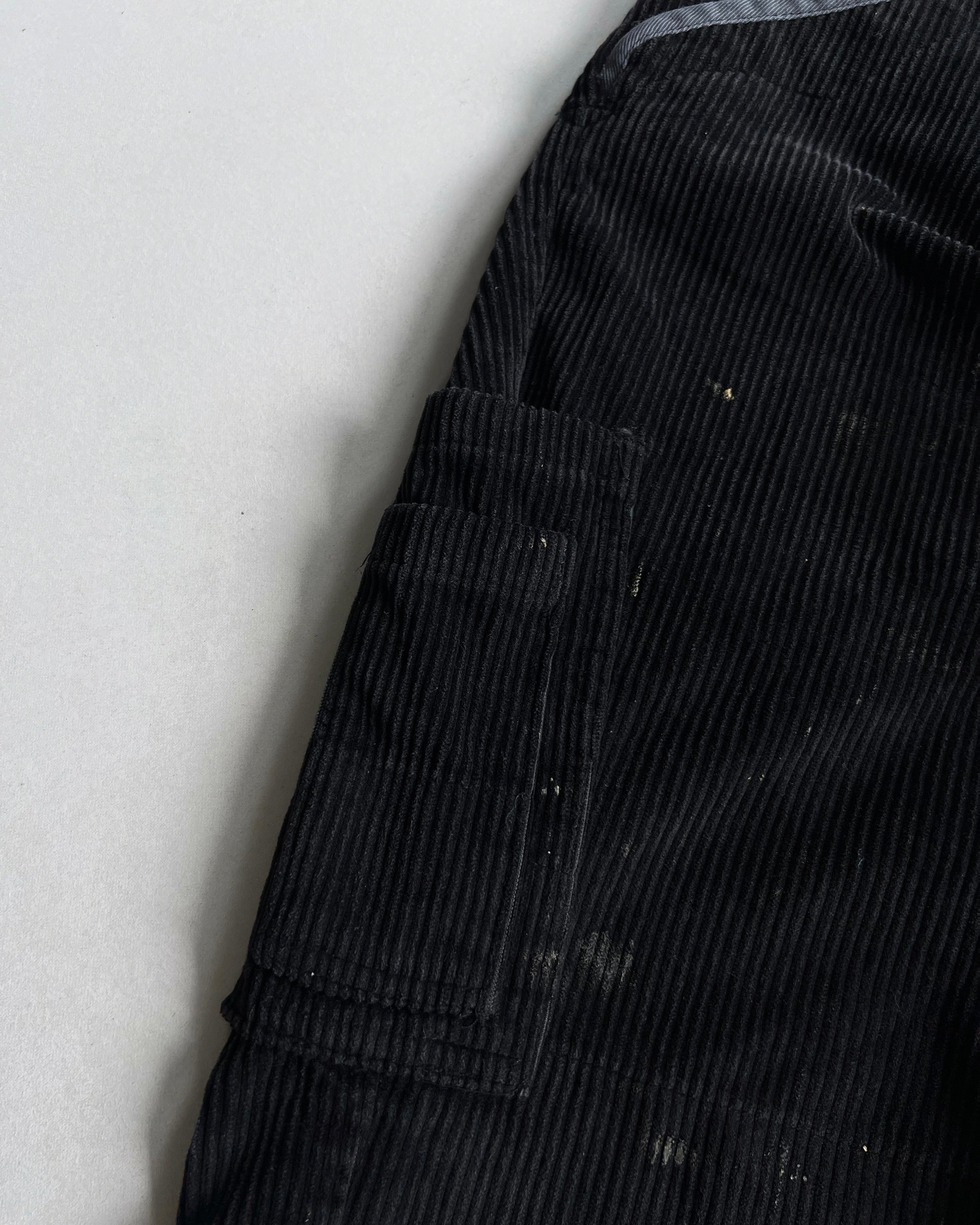 1990S BLACK CORDUROY GERMAN BOOTCUT WORK PANTS (36)