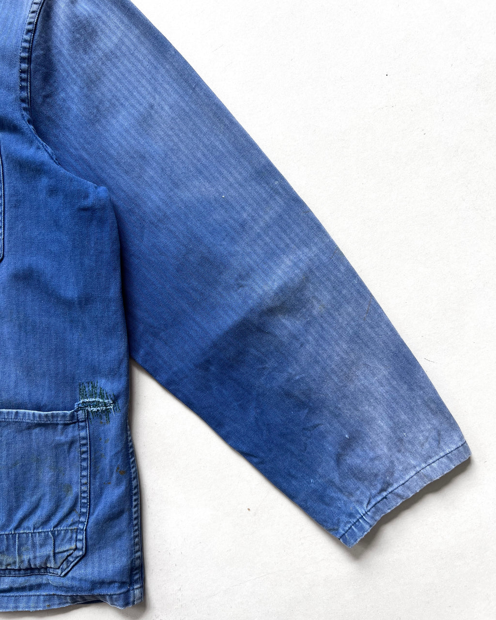 1970S SUN FADED GERMAN HBT WORK JACKET (L)