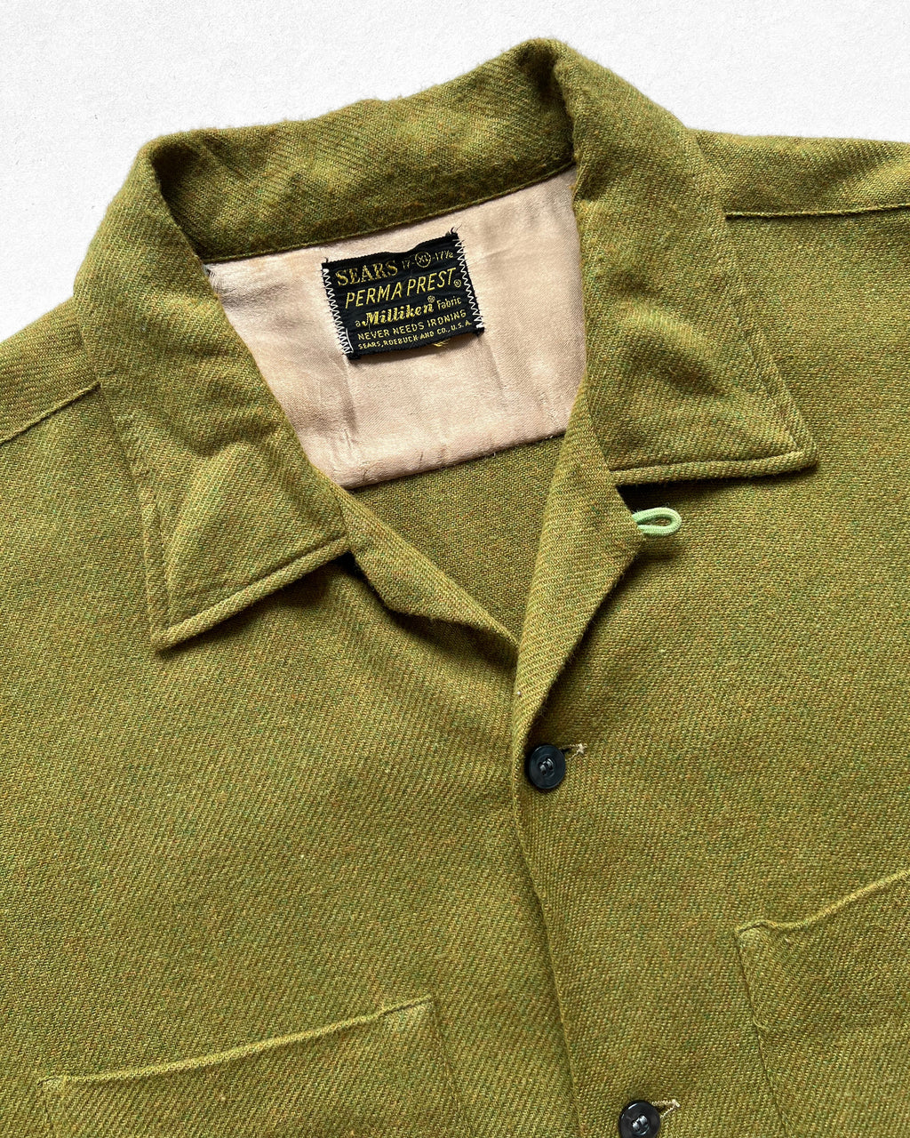 1960S SEARS MILLIKEN WOOL LOOP COLLAR SHIRT (XL)