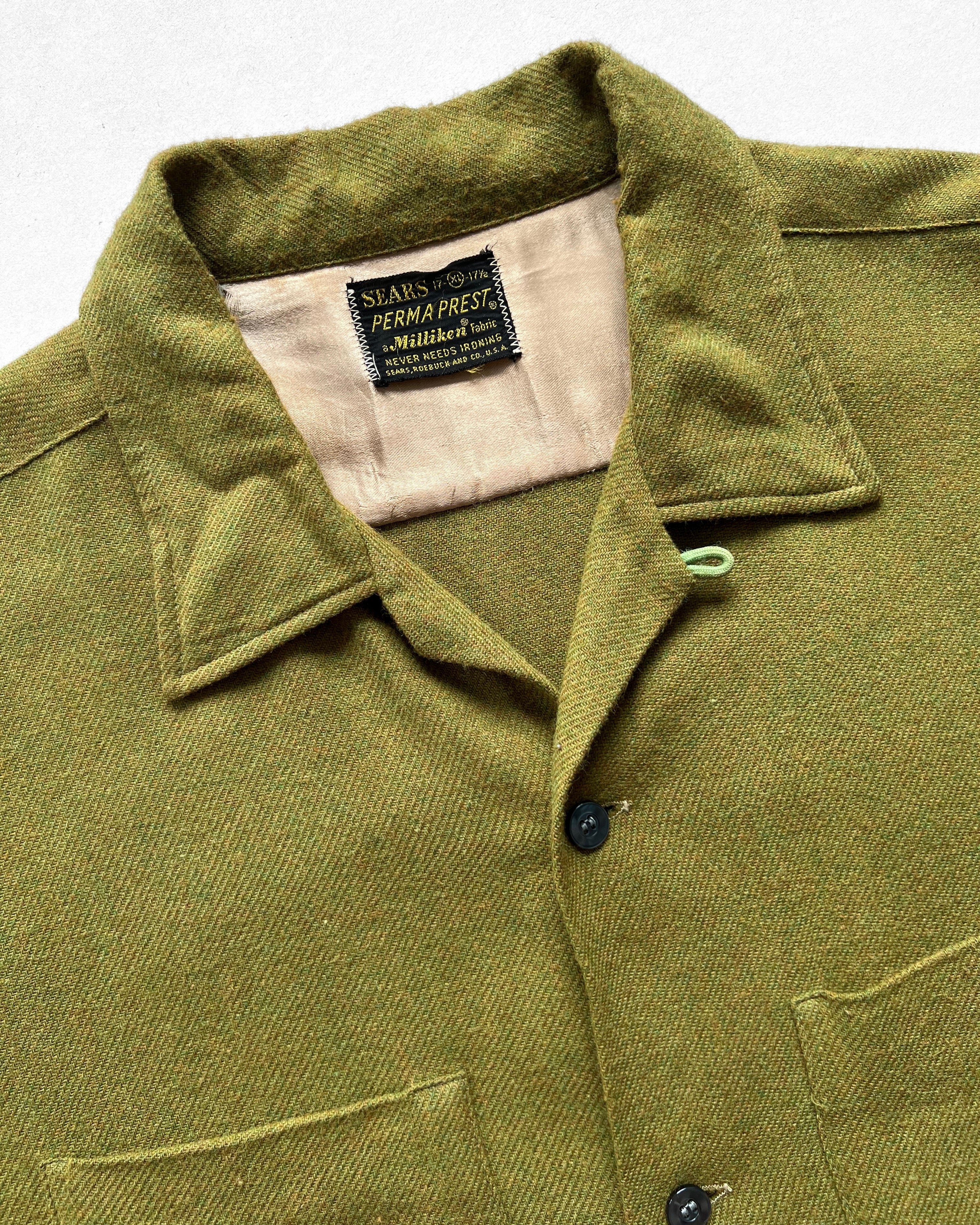 1960S SEARS MILLIKEN WOOL LOOP COLLAR SHIRT (XL)