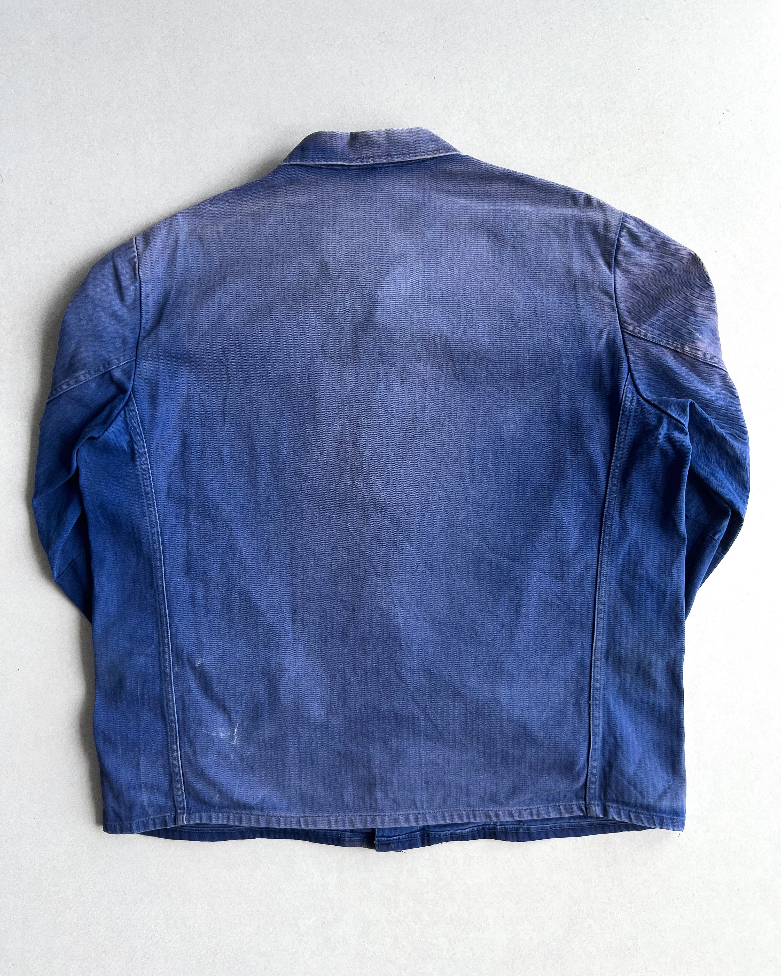 1960S REPAIRED HBT FRENCH WORK CHORE JACKET (L)