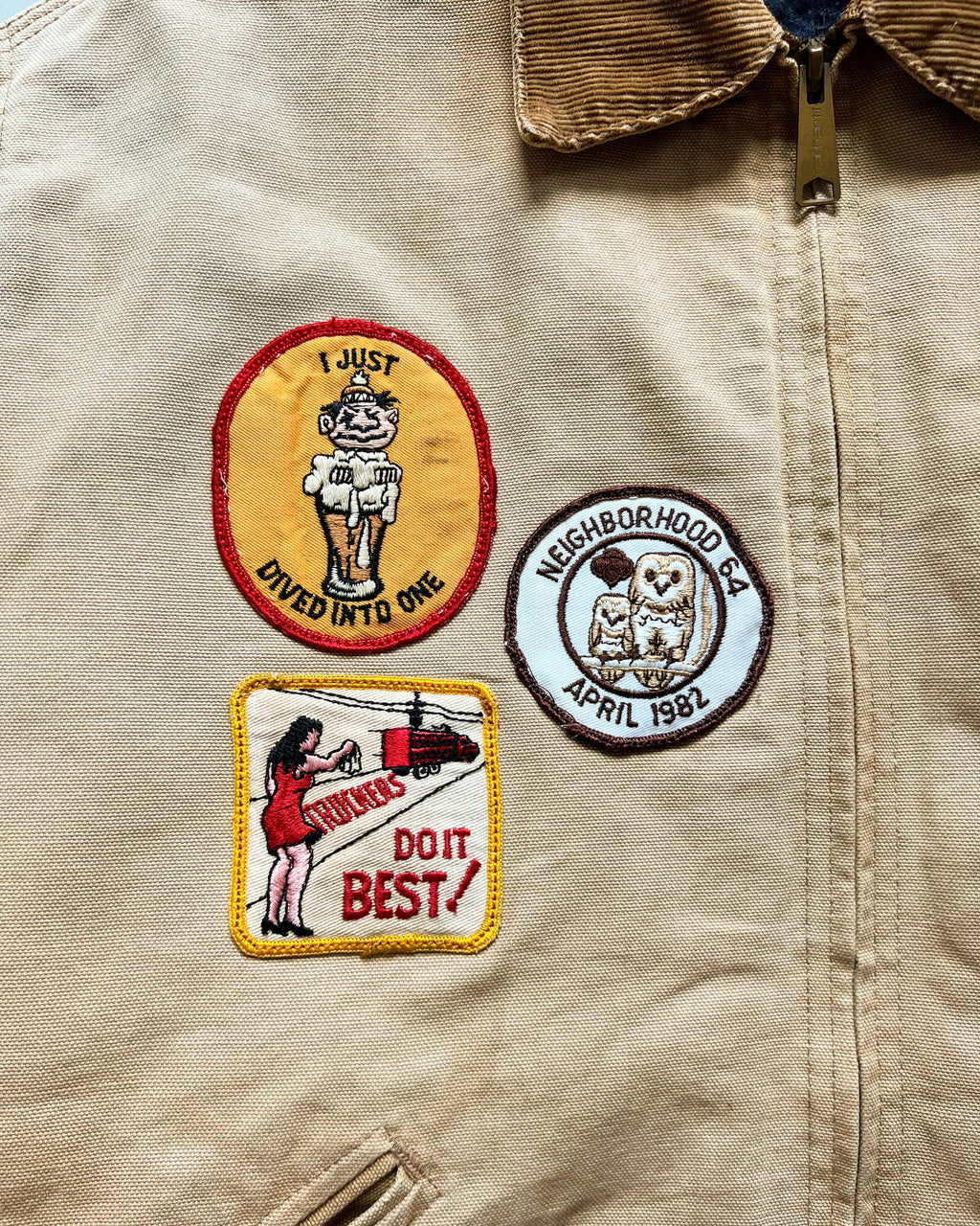 1980S SUN FADED CARHARTT DETROIT WORK JACKET (L)