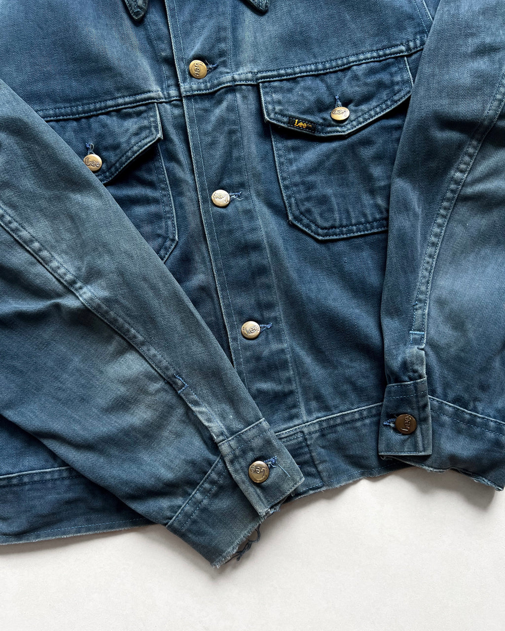 1970S FADED LEE DOUBLE POCKET MOLESKIN JACKET (L)