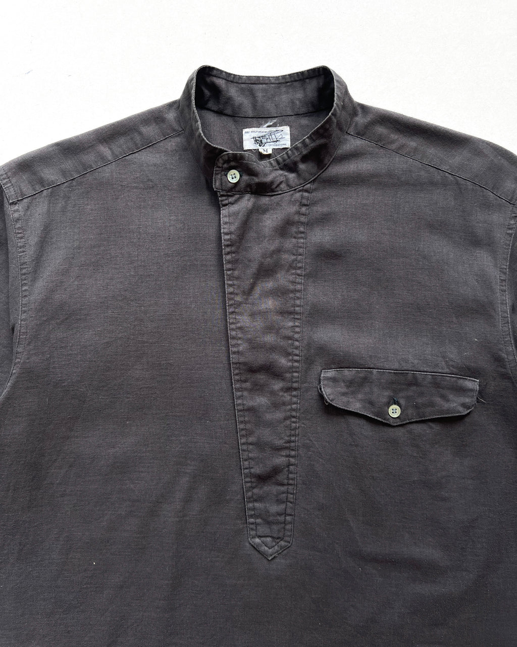 1980S MALPEXSA MILANO QUARTER-ZIP LINEN SHIRT (M)