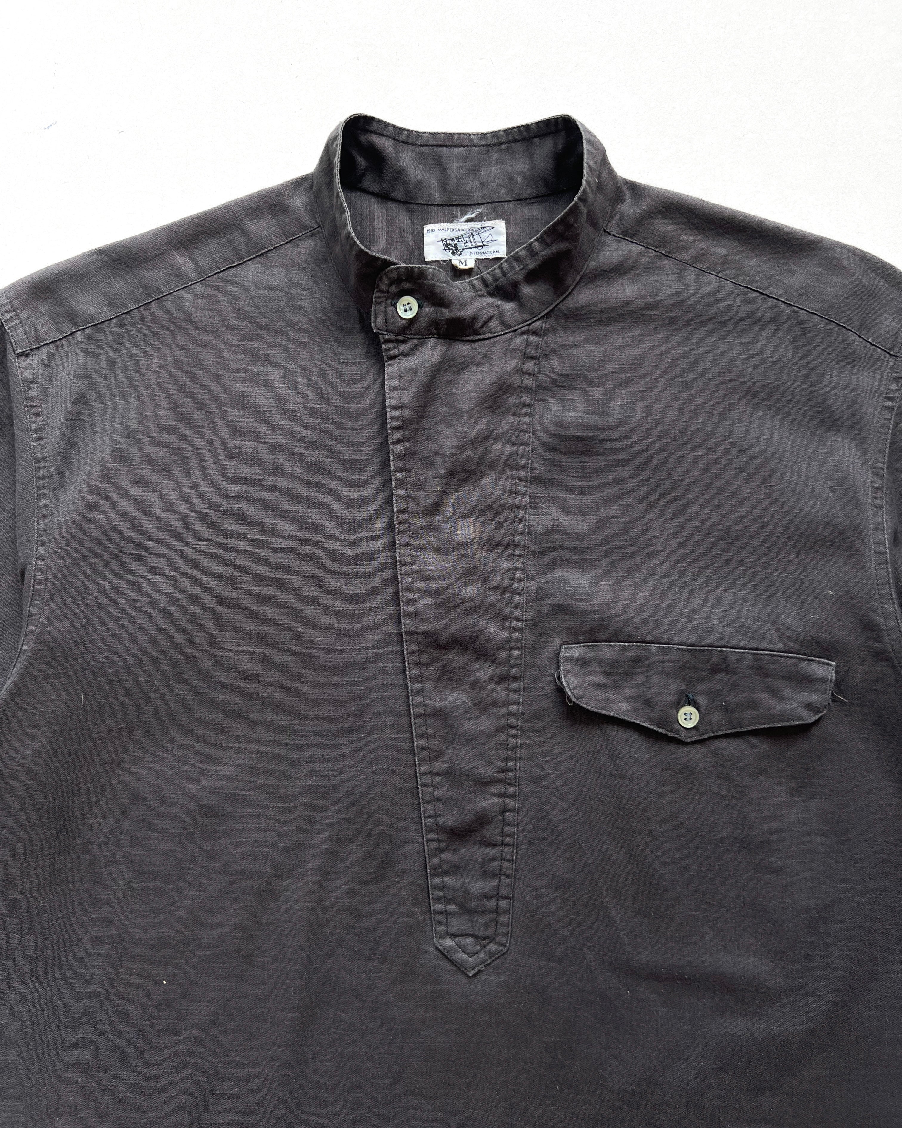 1980S MALPEXSA MILANO QUARTER-ZIP LINEN SHIRT (M)